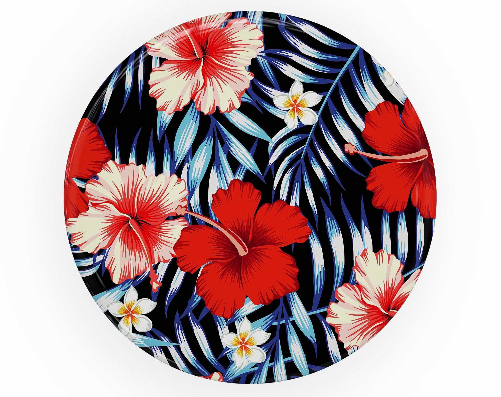 Vivid Tropical Red Floral Skin Kit for PopSockets featuring a vibrant floral design on a premium vinyl material.
