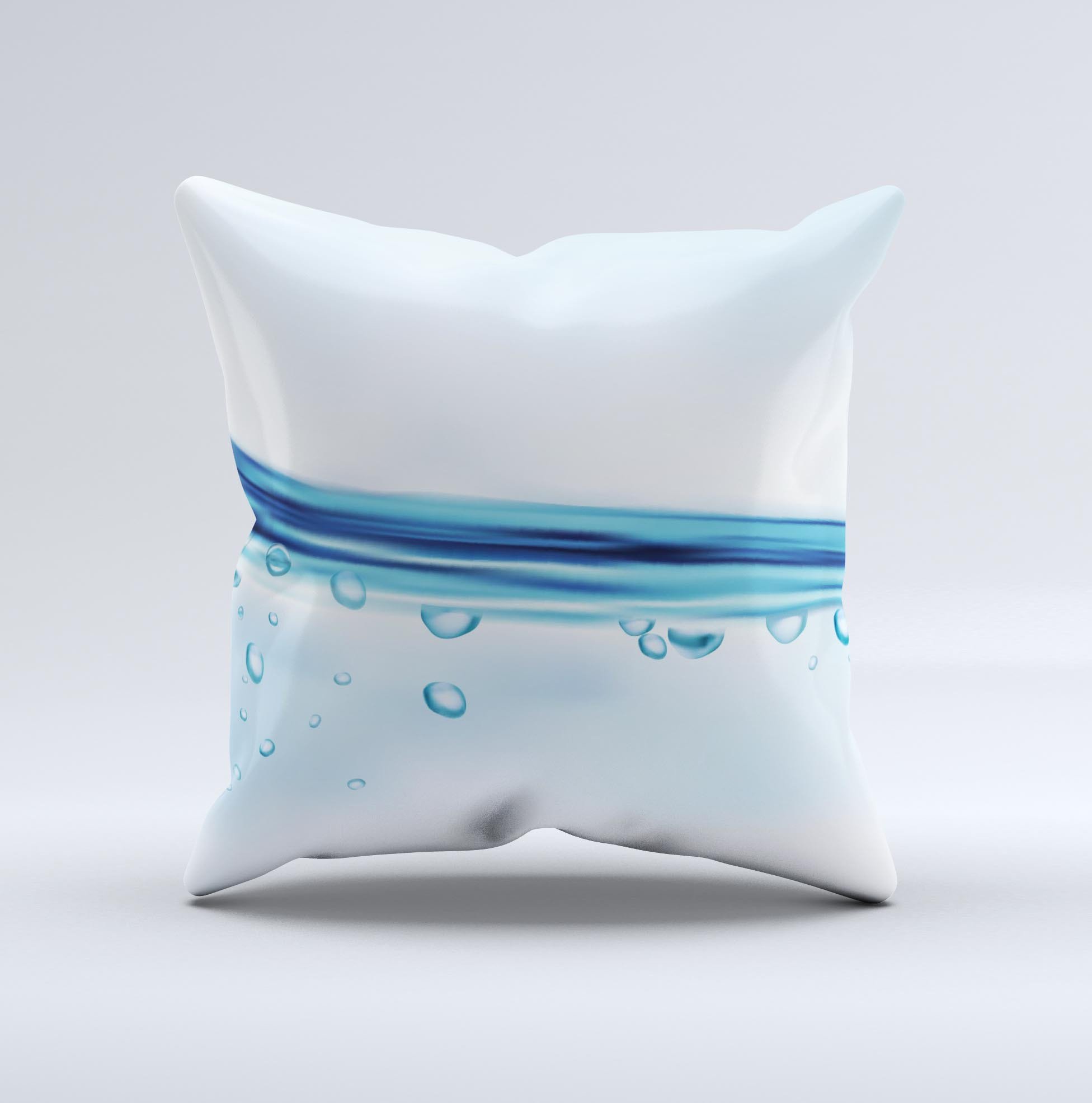 Vivid Water Layers ink-Fuzed Decorative Throw Pillow showcasing vibrant colors and unique design, handcrafted in Virginia.