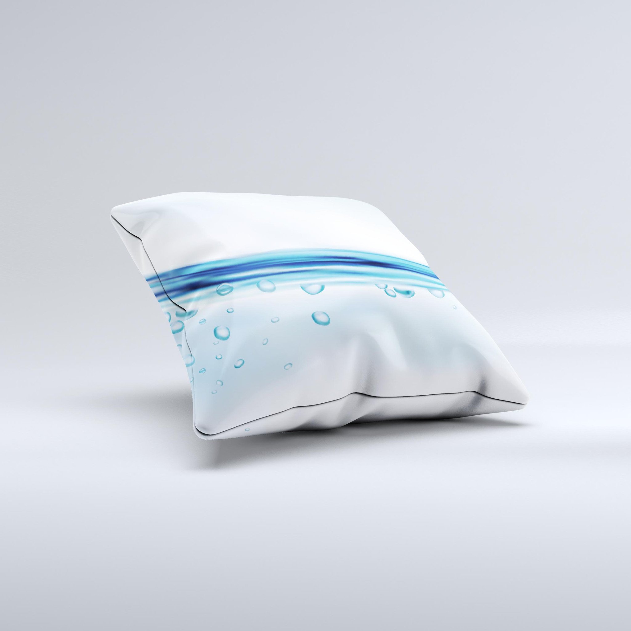 Vivid Water Layers ink-Fuzed Decorative Throw Pillow showcasing vibrant colors and unique design, handcrafted in Virginia.