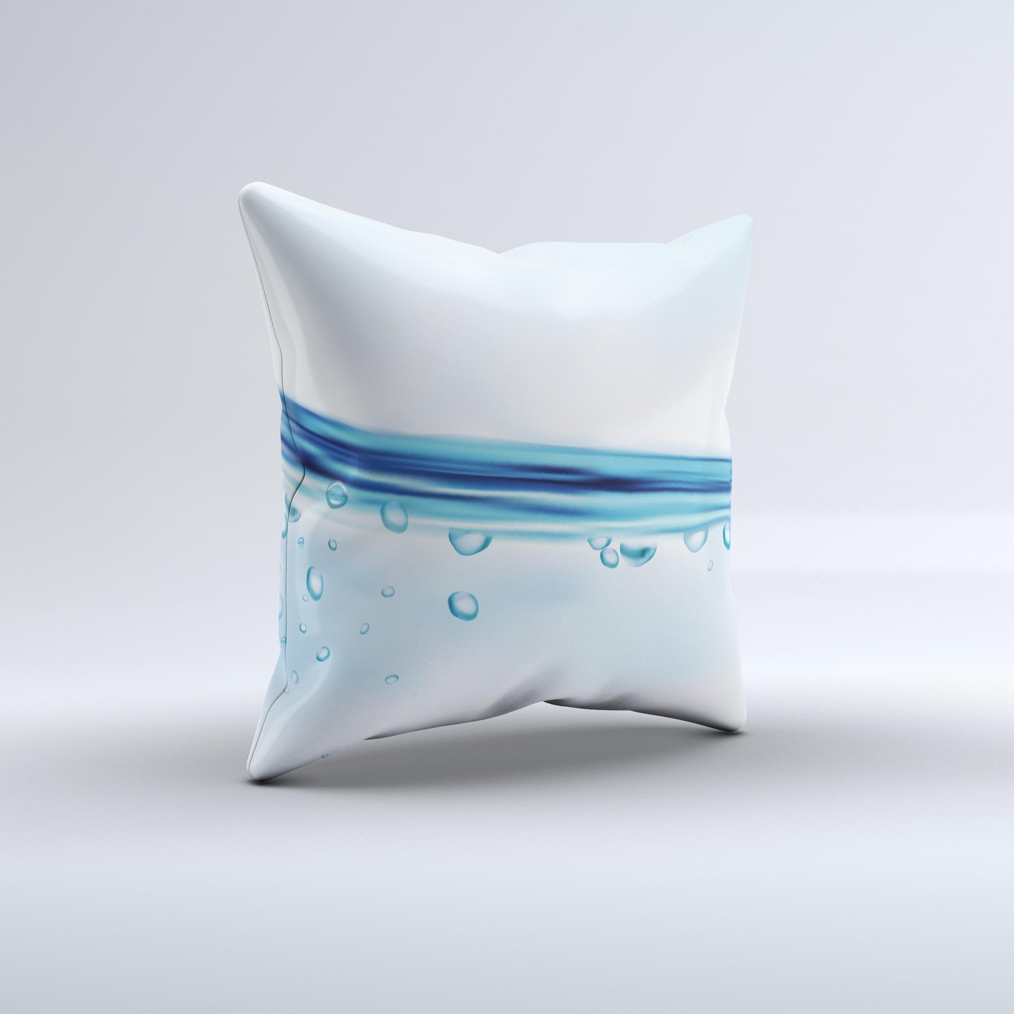 Vivid Water Layers ink-Fuzed Decorative Throw Pillow showcasing vibrant colors and unique design, handcrafted in Virginia.