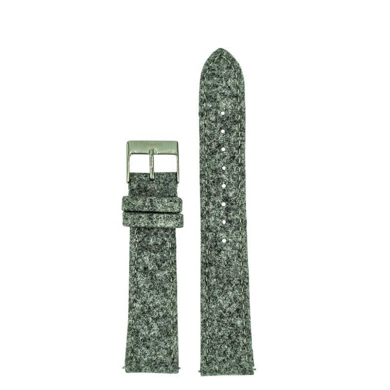 Waidzeit Maximilian Men's Watch featuring a walnut wood case, black dial with golden hands, and an original Austrian loden strap.