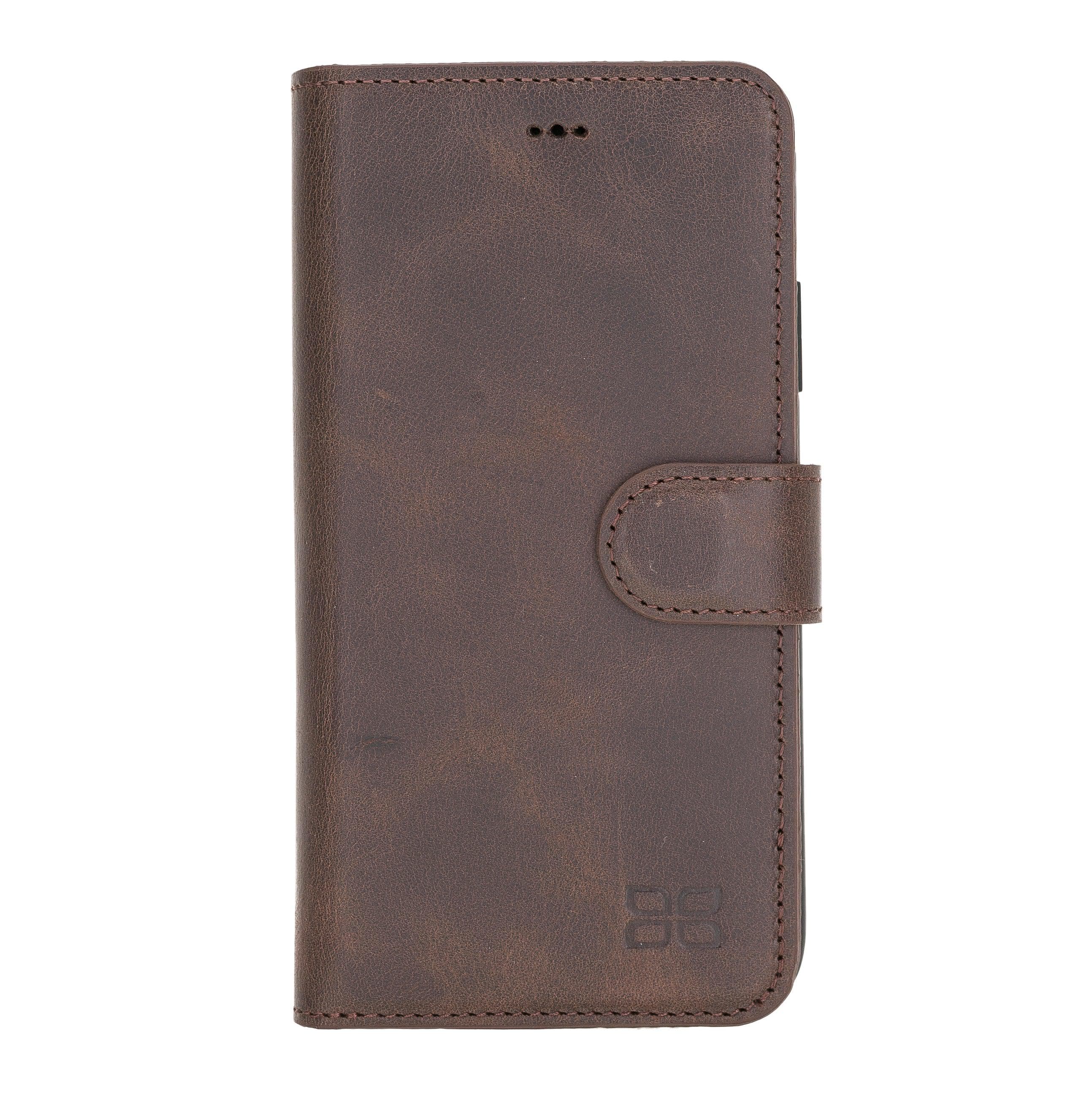 Bouletta Wallet Folio with ID Slot, a brown leather wallet case for Apple iPhone 11, featuring card slots and RFID protection.