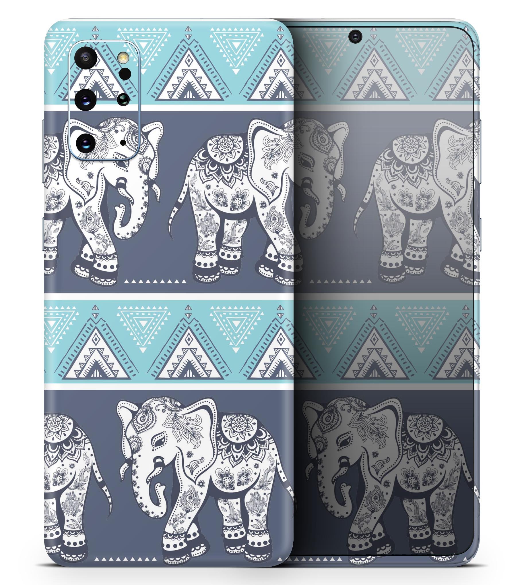 Walking Sacred Elephant Pattern Skin-Kit for Samsung Galaxy, showcasing vibrant elephant design on premium vinyl.