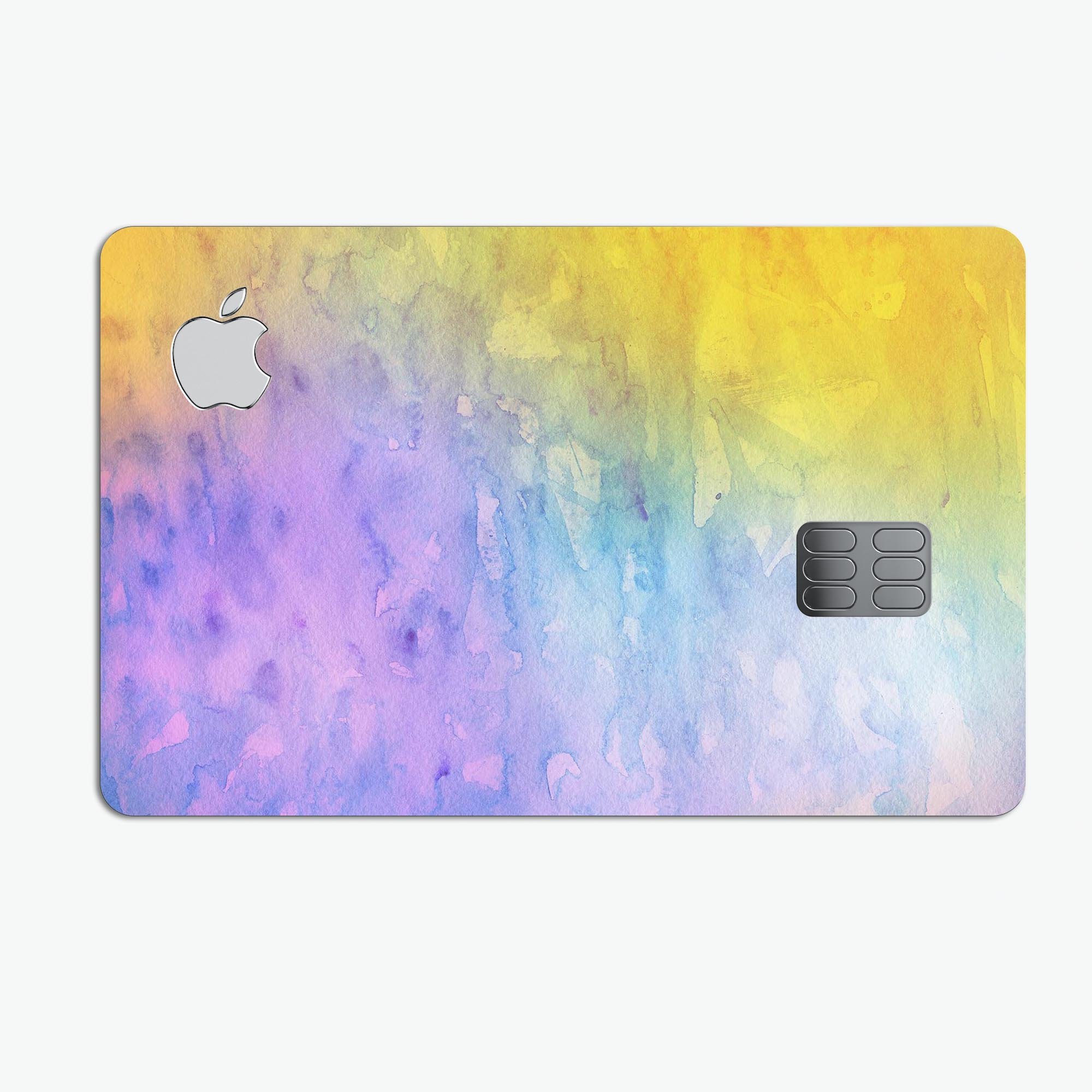 Washed 42083 Absorbed Watercolor Texture decal on an Apple Card, showcasing its premium design and protective features.