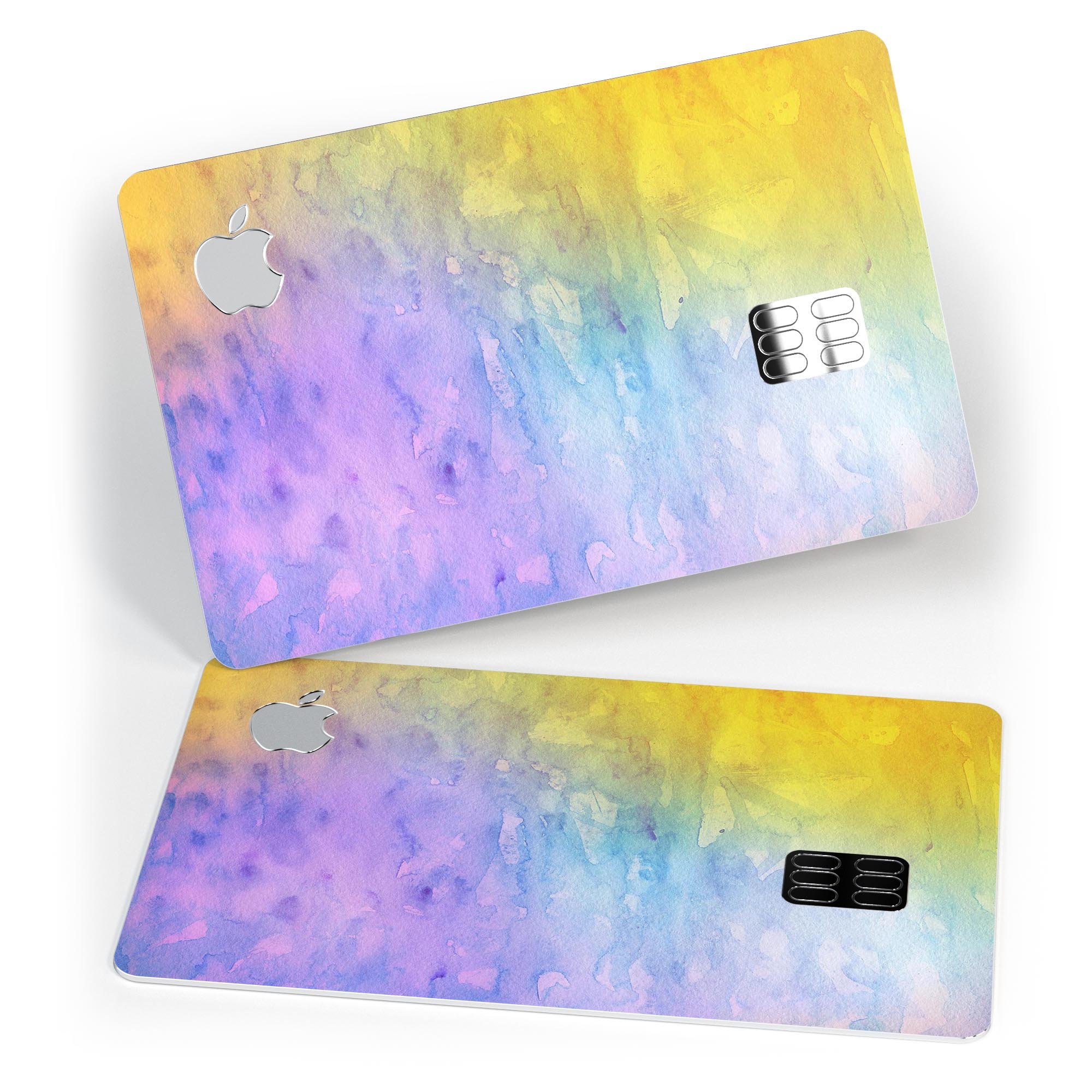 Washed 42083 Absorbed Watercolor Texture decal on an Apple Card, showcasing its premium design and protective features.