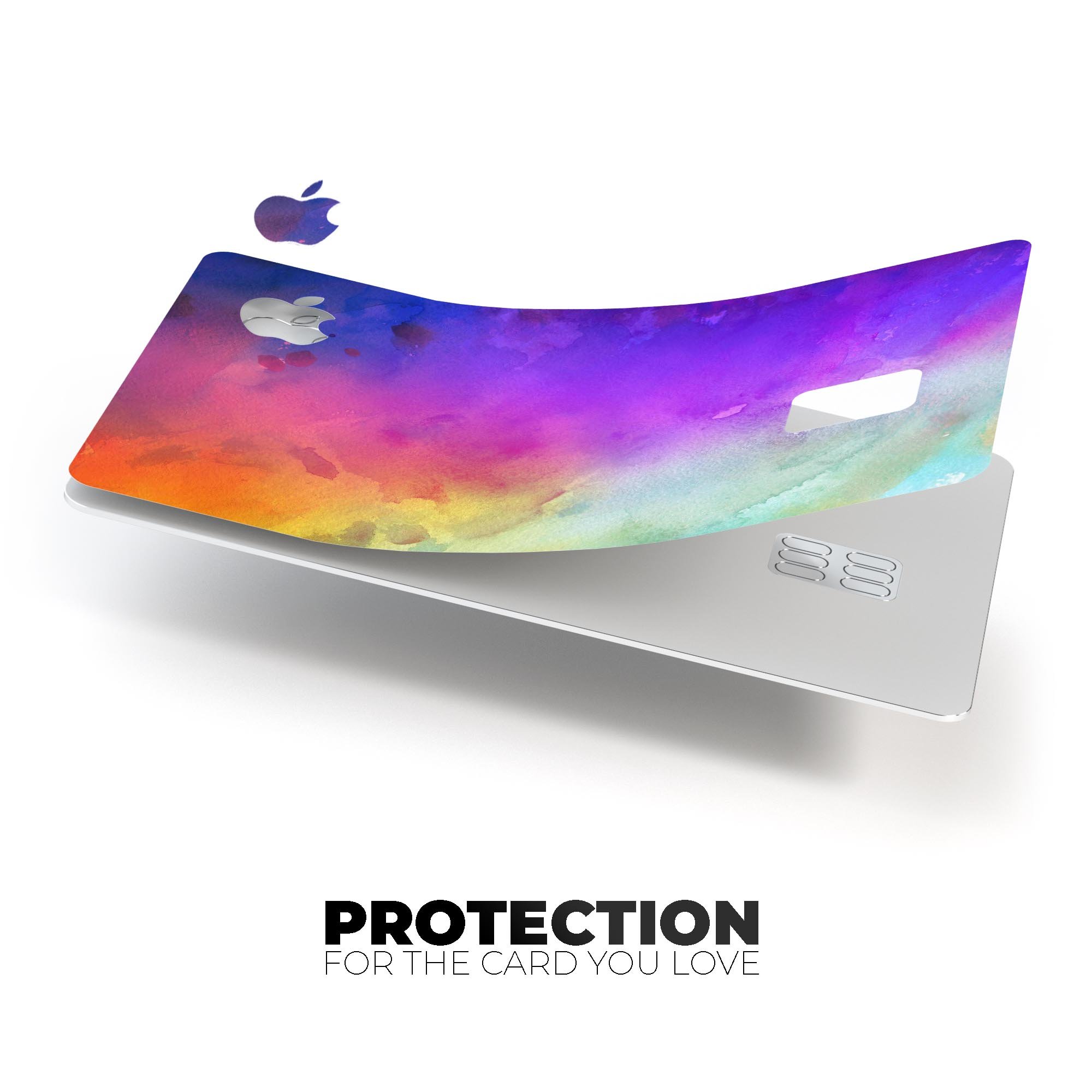 Washed 42321 Absorbed Watercolor Texture decal for Apple Card, showcasing vibrant colors and a protective design.