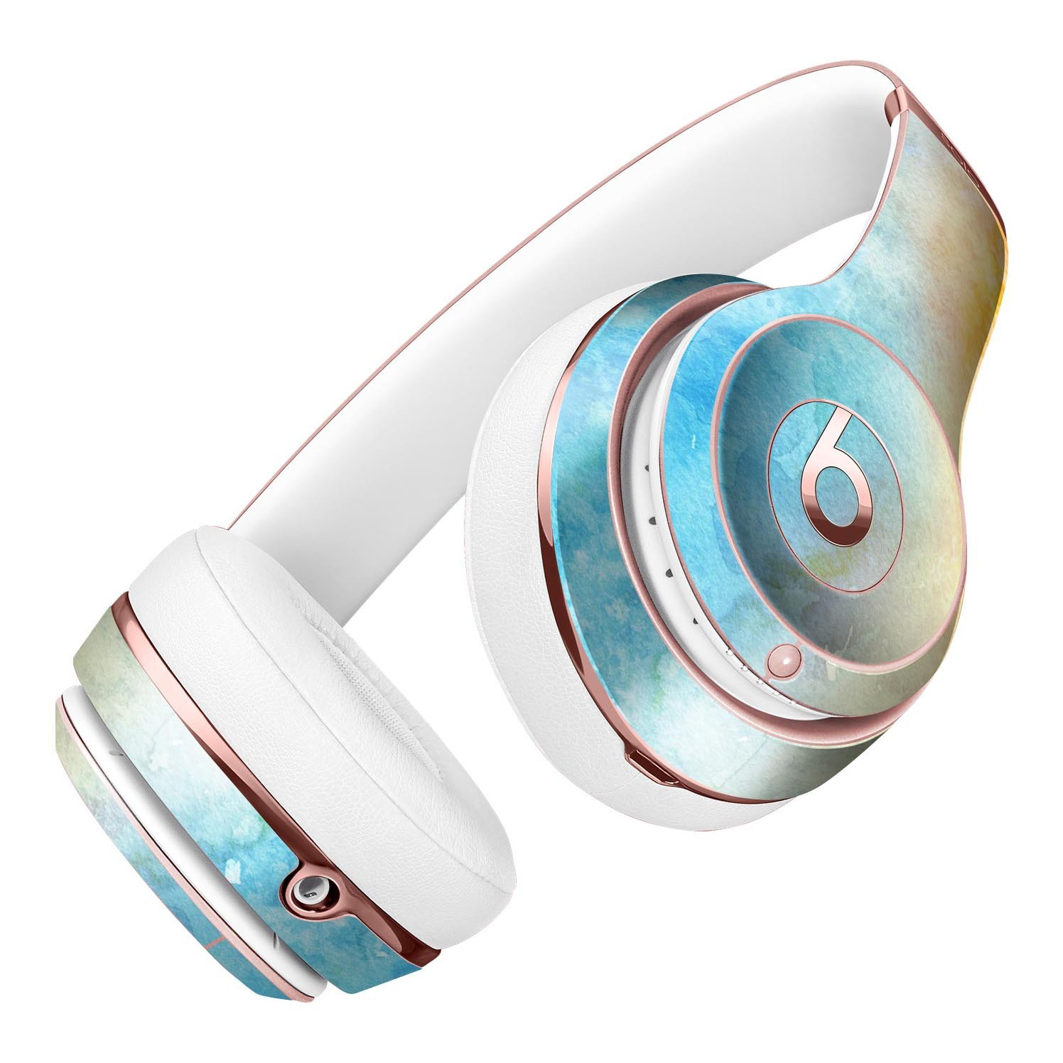 Washed Ocean 42 Watercolor Texture Skin Kit for Beats by Dre Solo 3 Wireless Headphones, showcasing vibrant colors and premium vinyl material.
