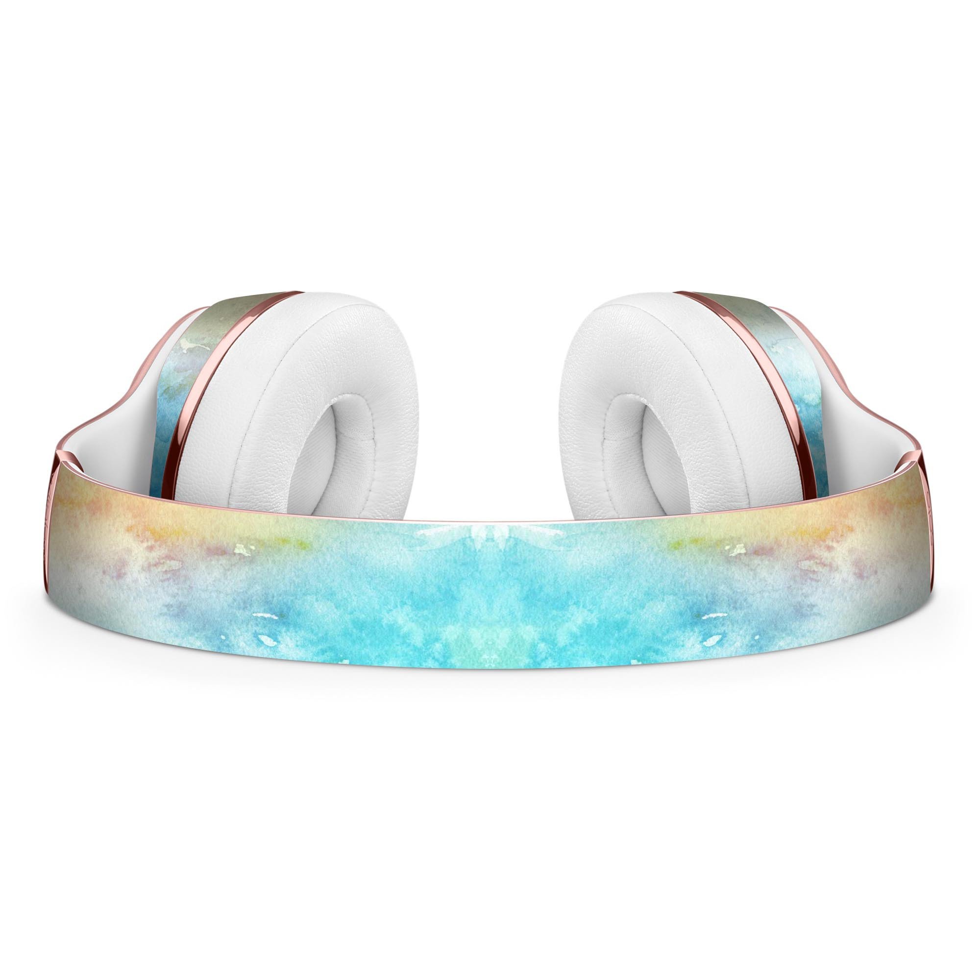 Washed Ocean 42 Watercolor Texture Skin Kit for Beats by Dre Solo 3 Wireless Headphones, showcasing vibrant colors and premium vinyl material.