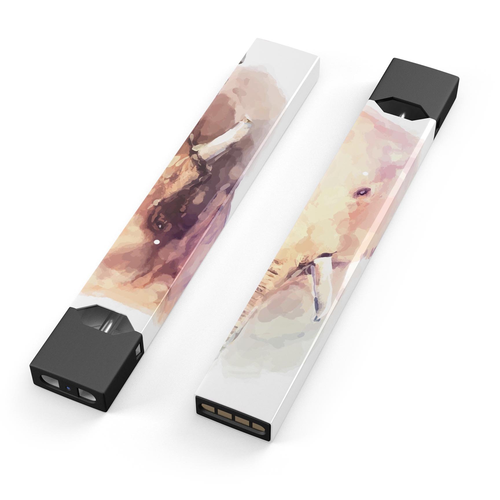 Watercolor Animal Set skin-wrap sticker for JUUL device, featuring vibrant animal designs and a protective finish.