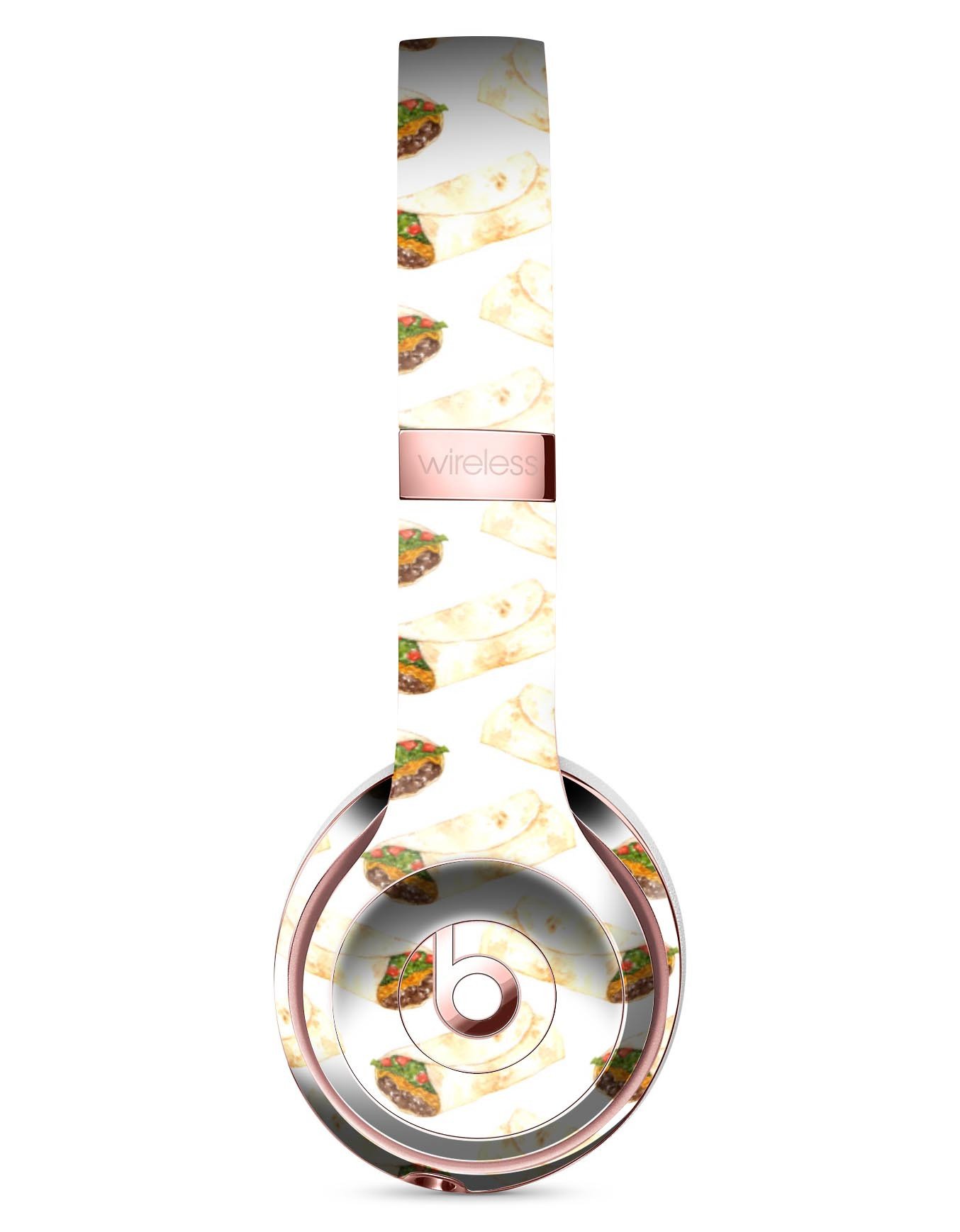 Watercolor Beef Burrito Skin Kit for Beats by Dre Solo 3, showcasing vibrant colors and a unique design.