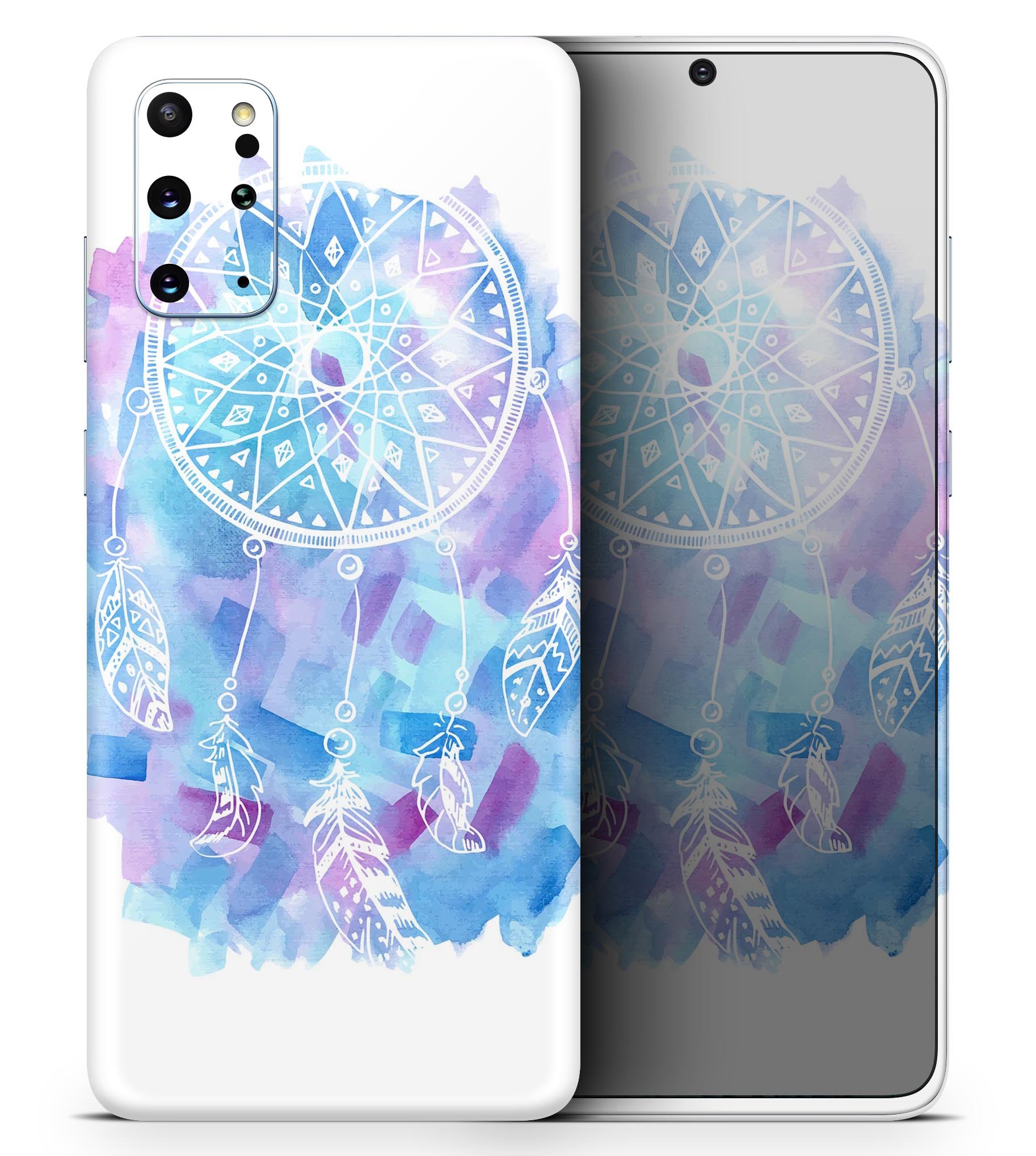 Watercolor Dreamcatcher Skin-Kit for Samsung Galaxy S-Series, showcasing vibrant colors and intricate design.
