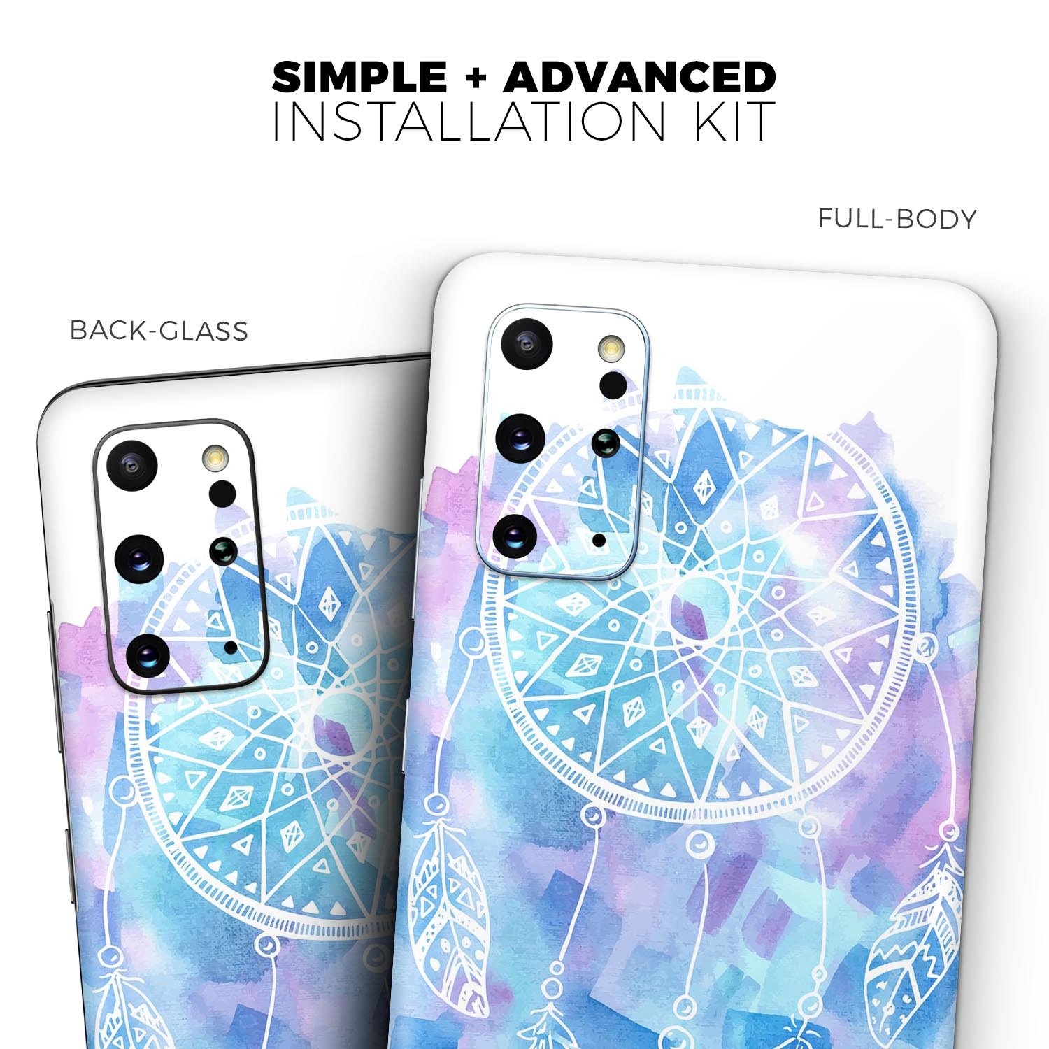 Watercolor Dreamcatcher Skin-Kit for Samsung Galaxy S-Series, showcasing vibrant colors and intricate design.