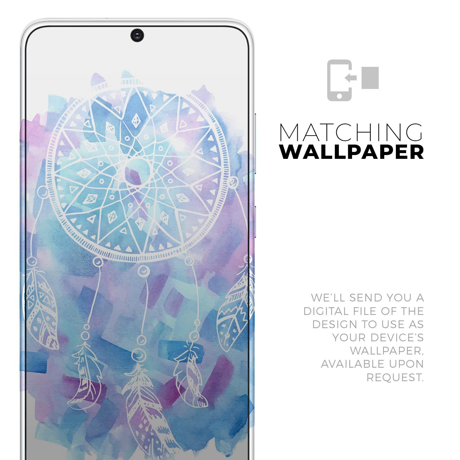 Watercolor Dreamcatcher Skin-Kit for Samsung Galaxy S-Series, showcasing vibrant colors and intricate design.