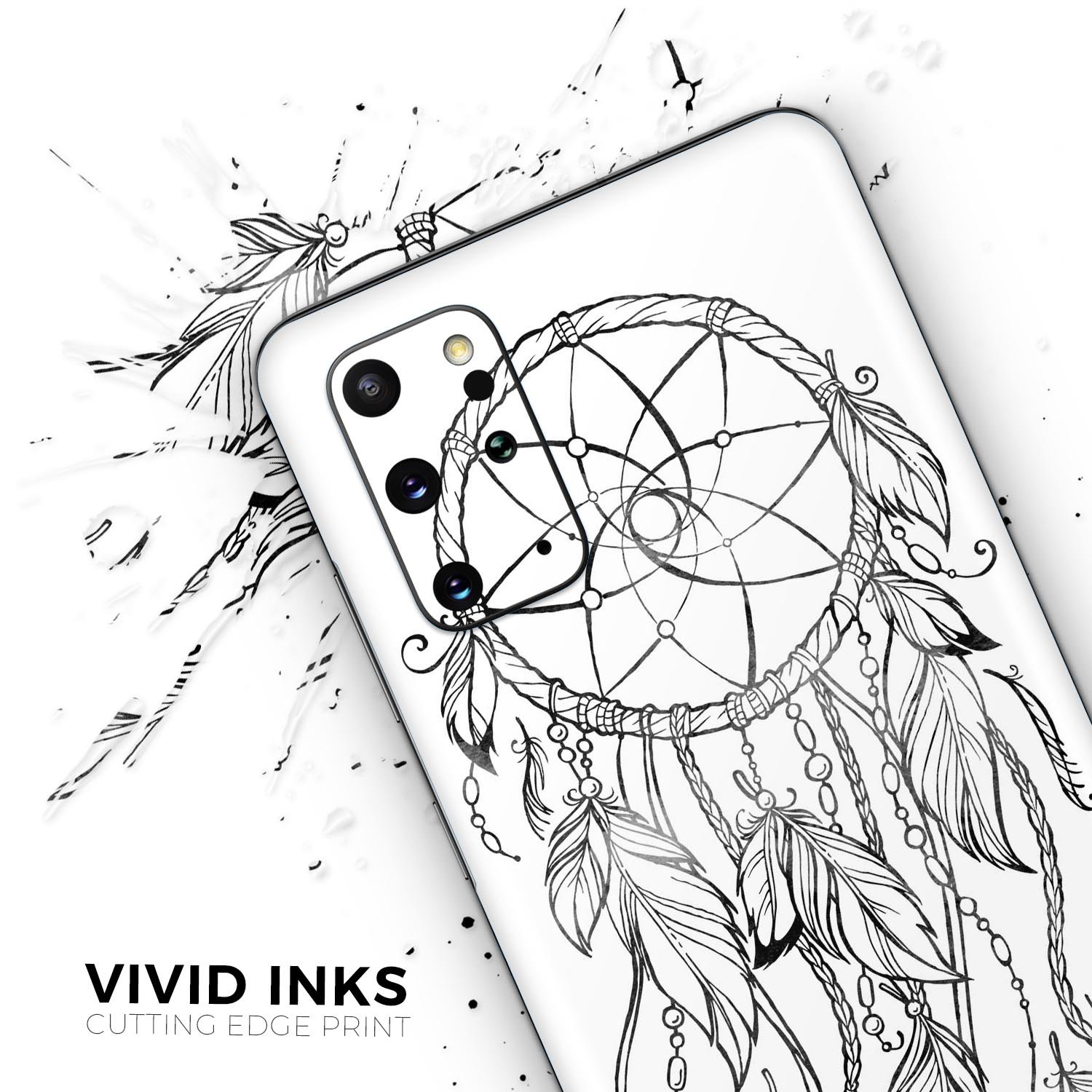 WaterColor Dreamcatchers v11 skin for Samsung Galaxy S20, showcasing vibrant colors and a sleek design.