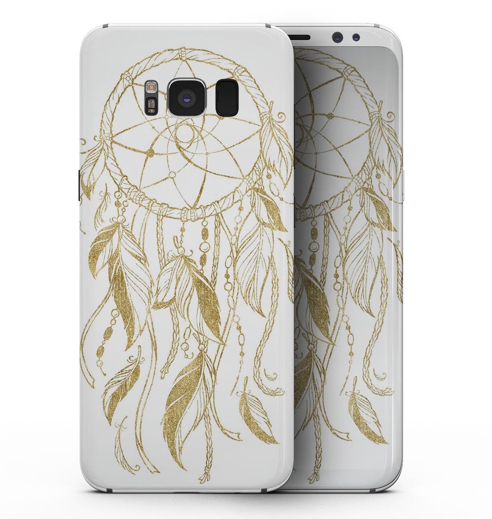 WaterColor Dreamcatchers skin kit for Samsung Galaxy S8, showcasing vibrant colors and intricate patterns on a sleek device.