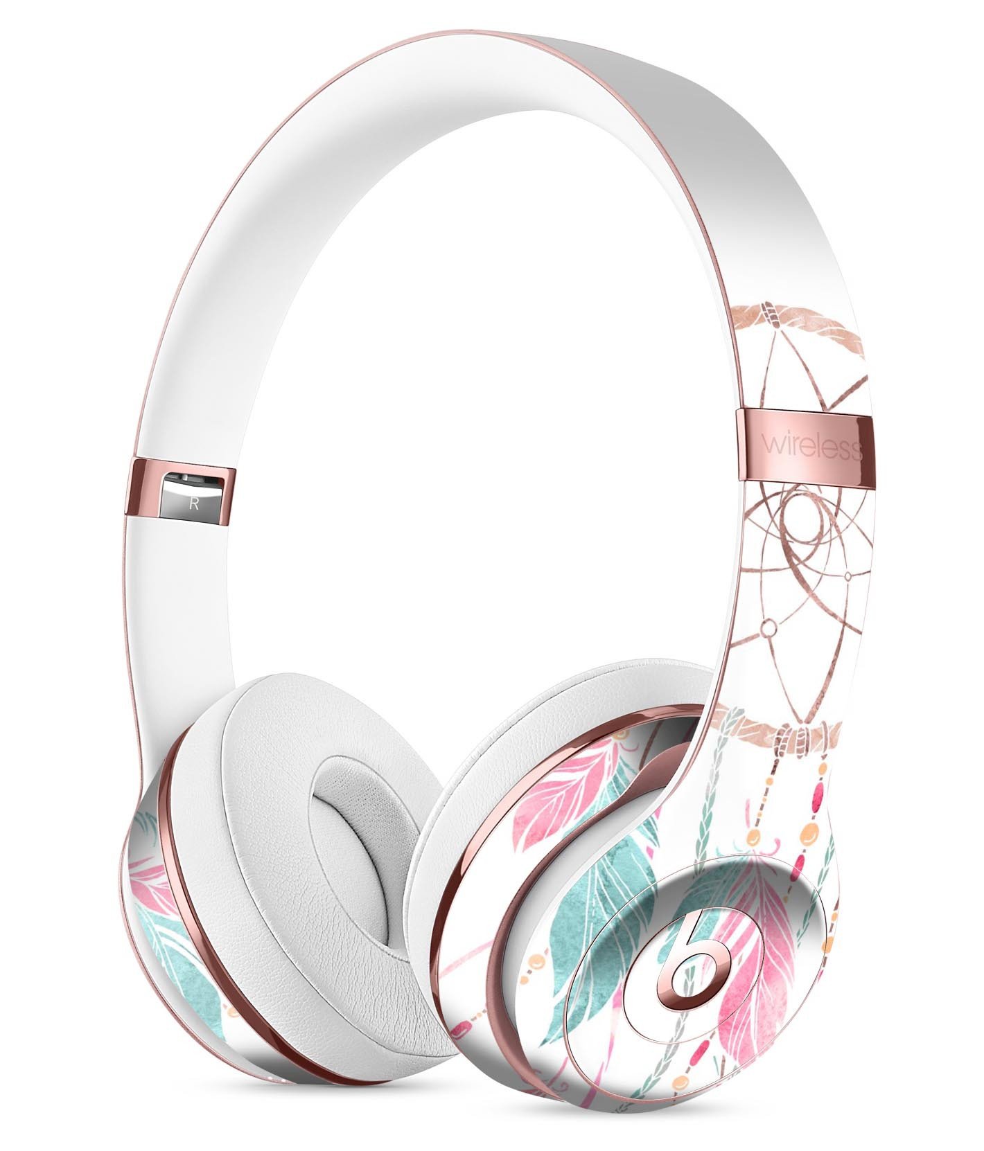 WaterColor Dreamcatchers v2 Full-Body Skin Kit for Beats by Dre Solo 3 Wireless Headphones, showcasing vibrant watercolor design.