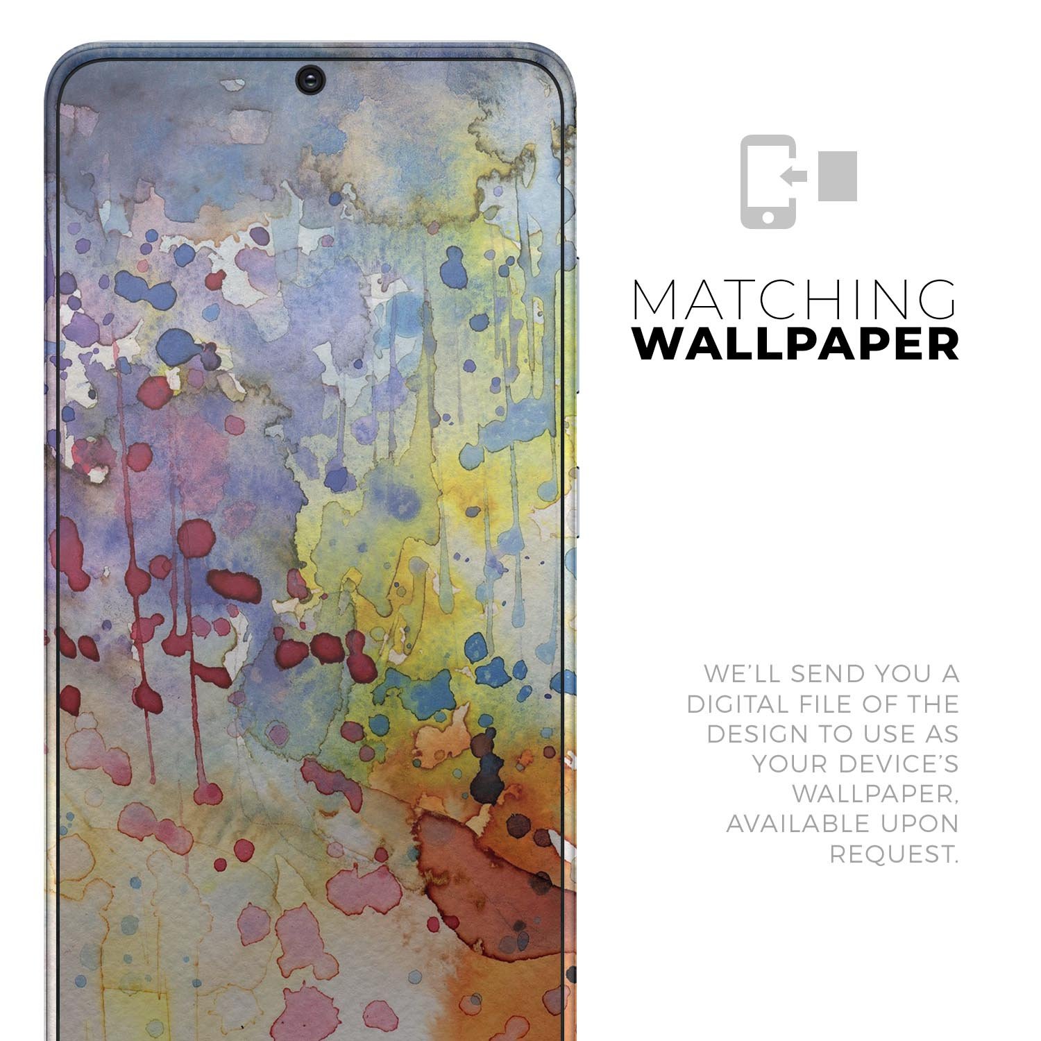 WaterColor Grunge Skin-Kit for Samsung Galaxy S-Series, showcasing vibrant colors and a sleek design.