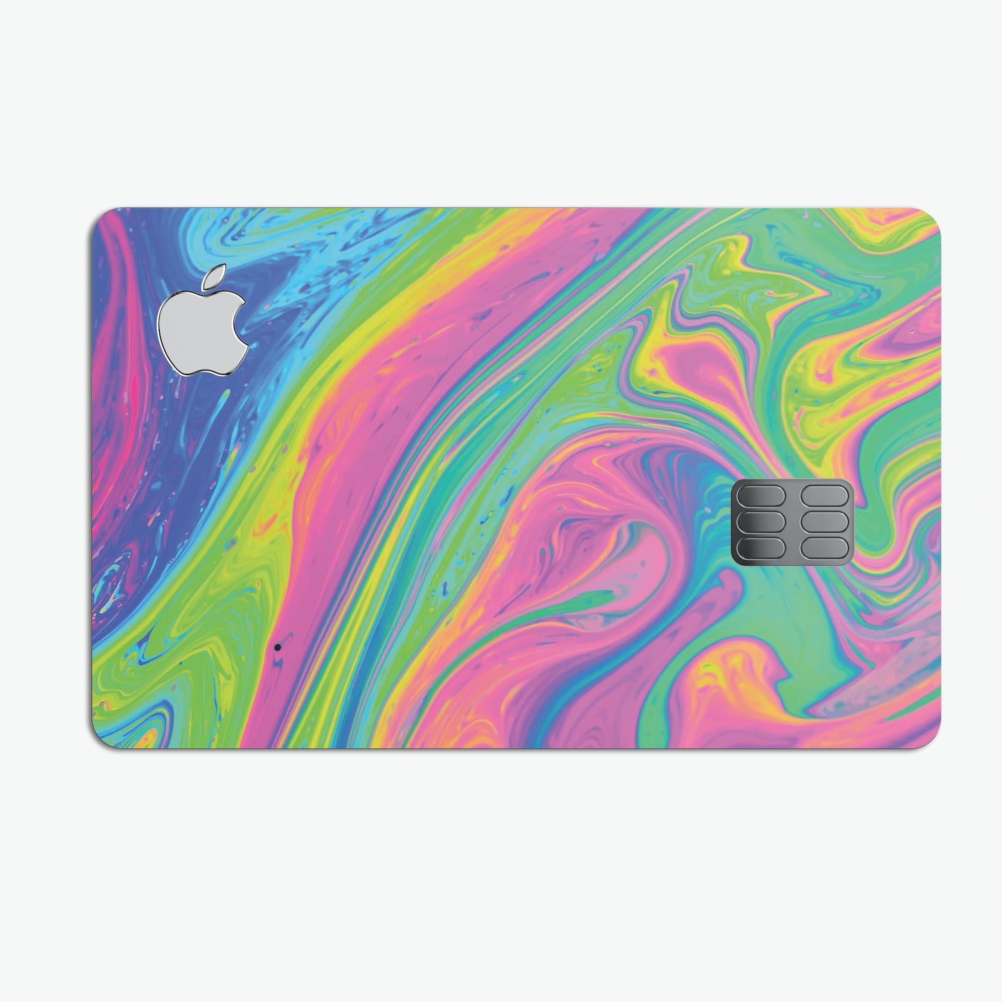 Watercolor Neon Color Fusion V3 decal skin for Apple Card, showcasing vibrant colors and a sleek design.
