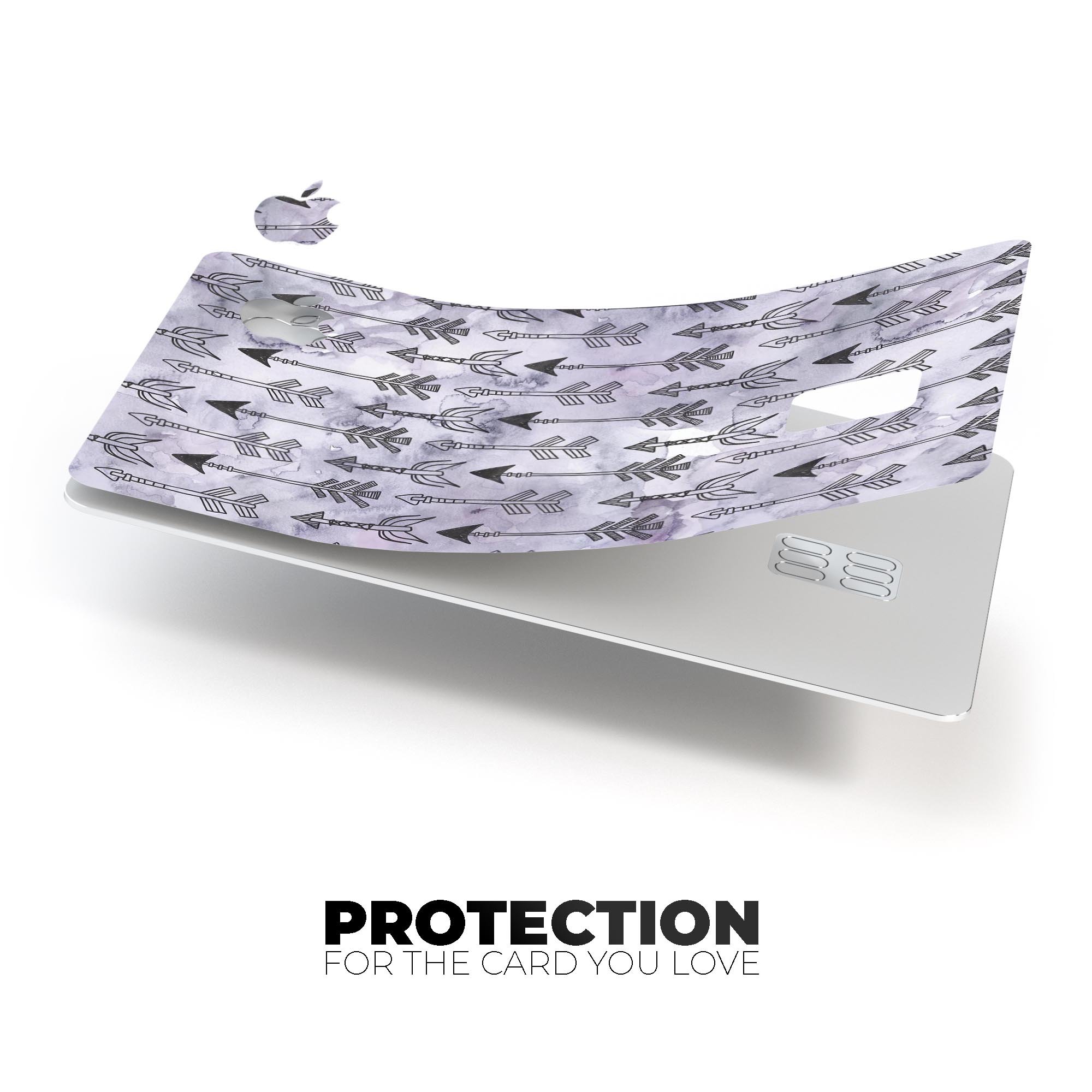 Watercolor Tribal Arrow Pattern skin for Apple Card, showcasing vibrant colors and intricate tribal design.