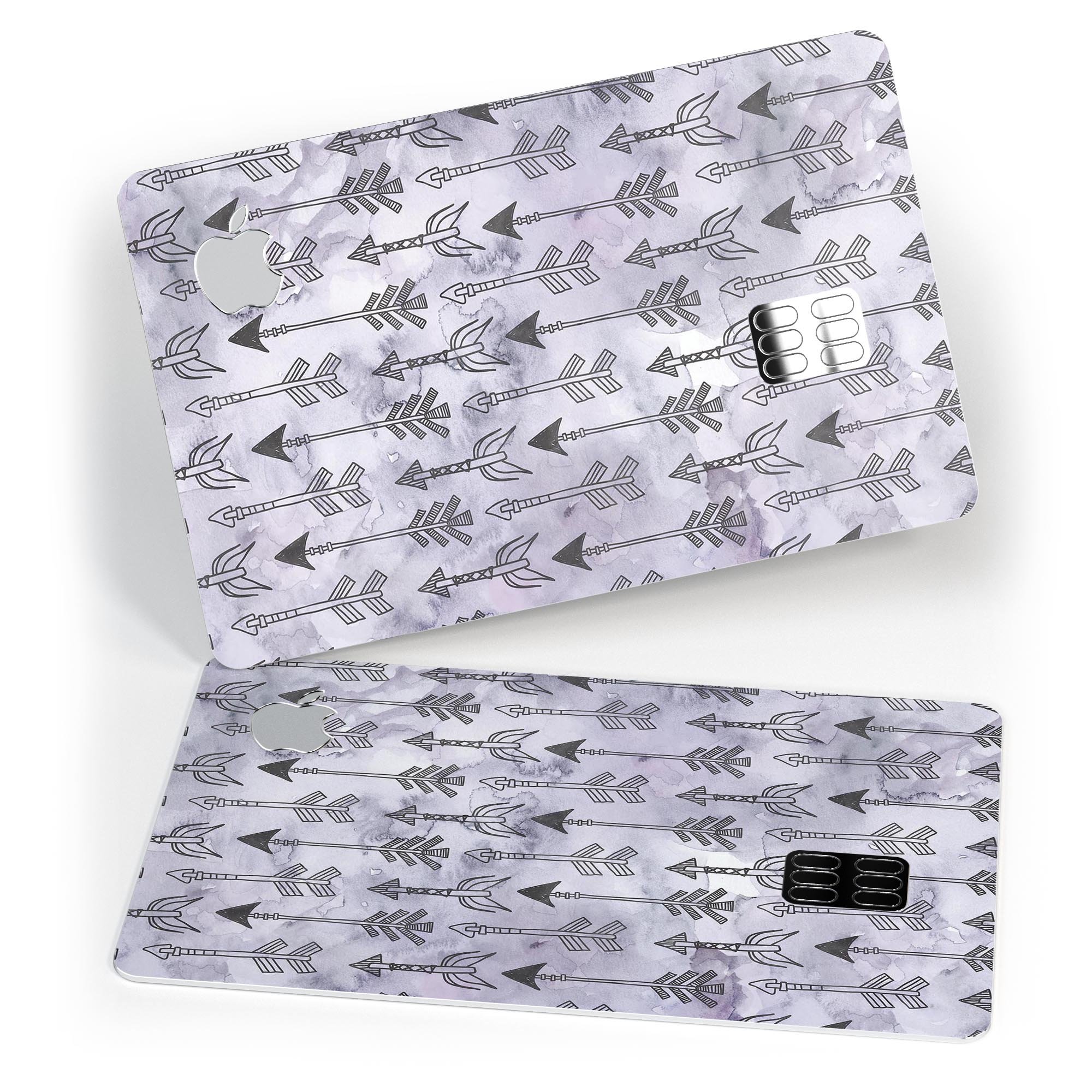 Watercolor Tribal Arrow Pattern skin for Apple Card, showcasing vibrant colors and intricate tribal design.