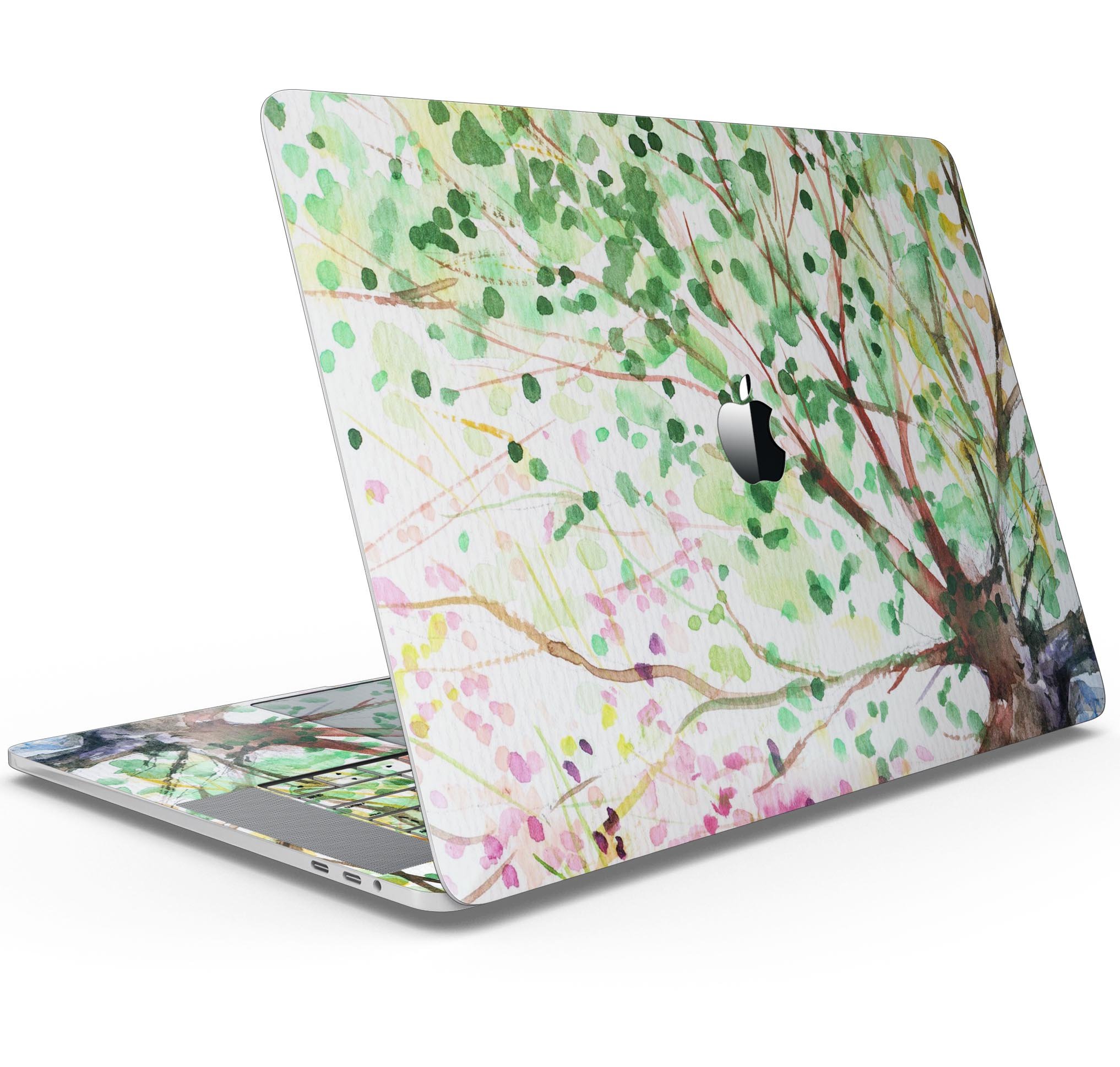 WaterColor Vivid Tree skin decal wrap kit for Apple MacBook, showcasing vibrant colors and a sleek design.