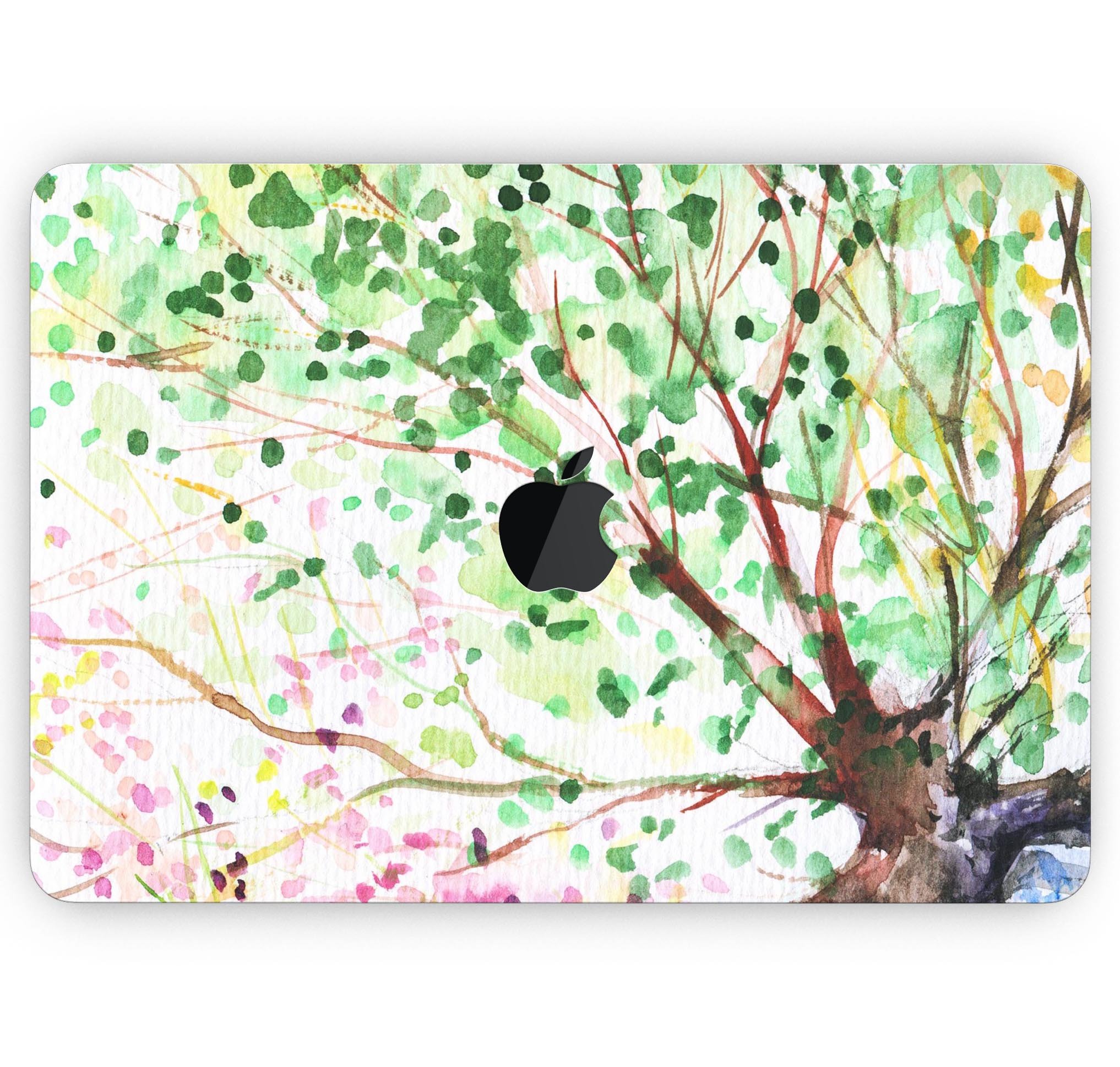 WaterColor Vivid Tree skin decal wrap kit for Apple MacBook, showcasing vibrant colors and a sleek design.