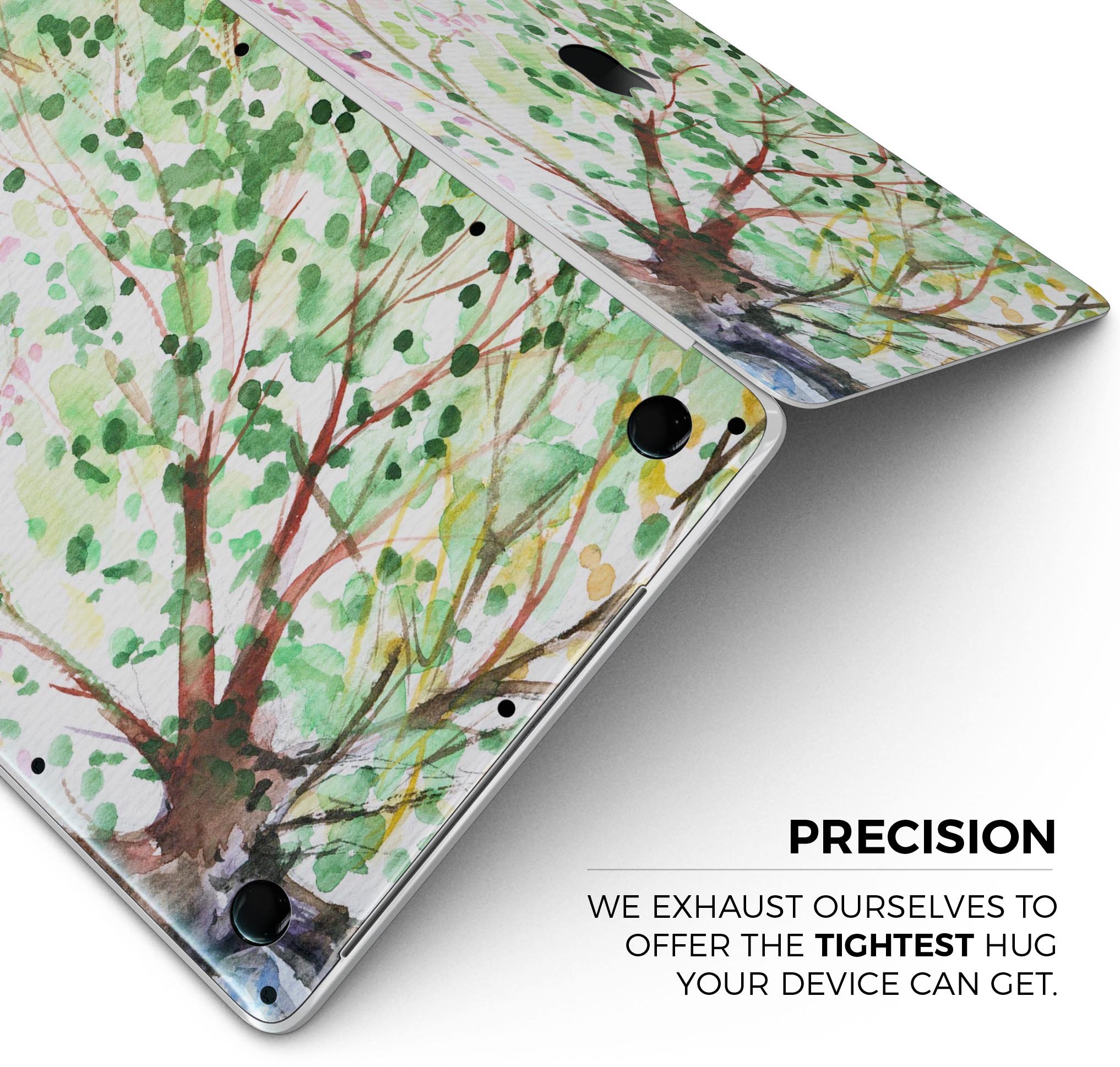 WaterColor Vivid Tree skin decal wrap kit for Apple MacBook, showcasing vibrant colors and a sleek design.