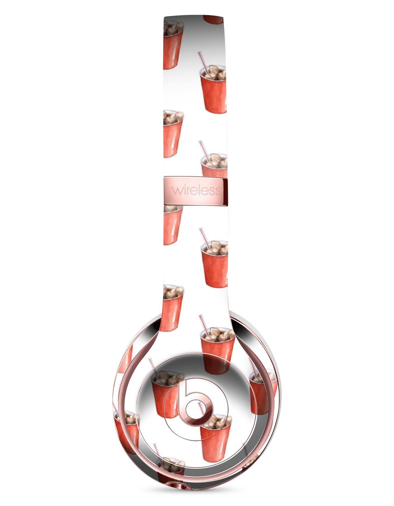 Watercolored Red Solo Cup Full-Body Skin Kit for Beats by Dre Solo 3 Wireless Headphones, showcasing vibrant colors and a sleek design.