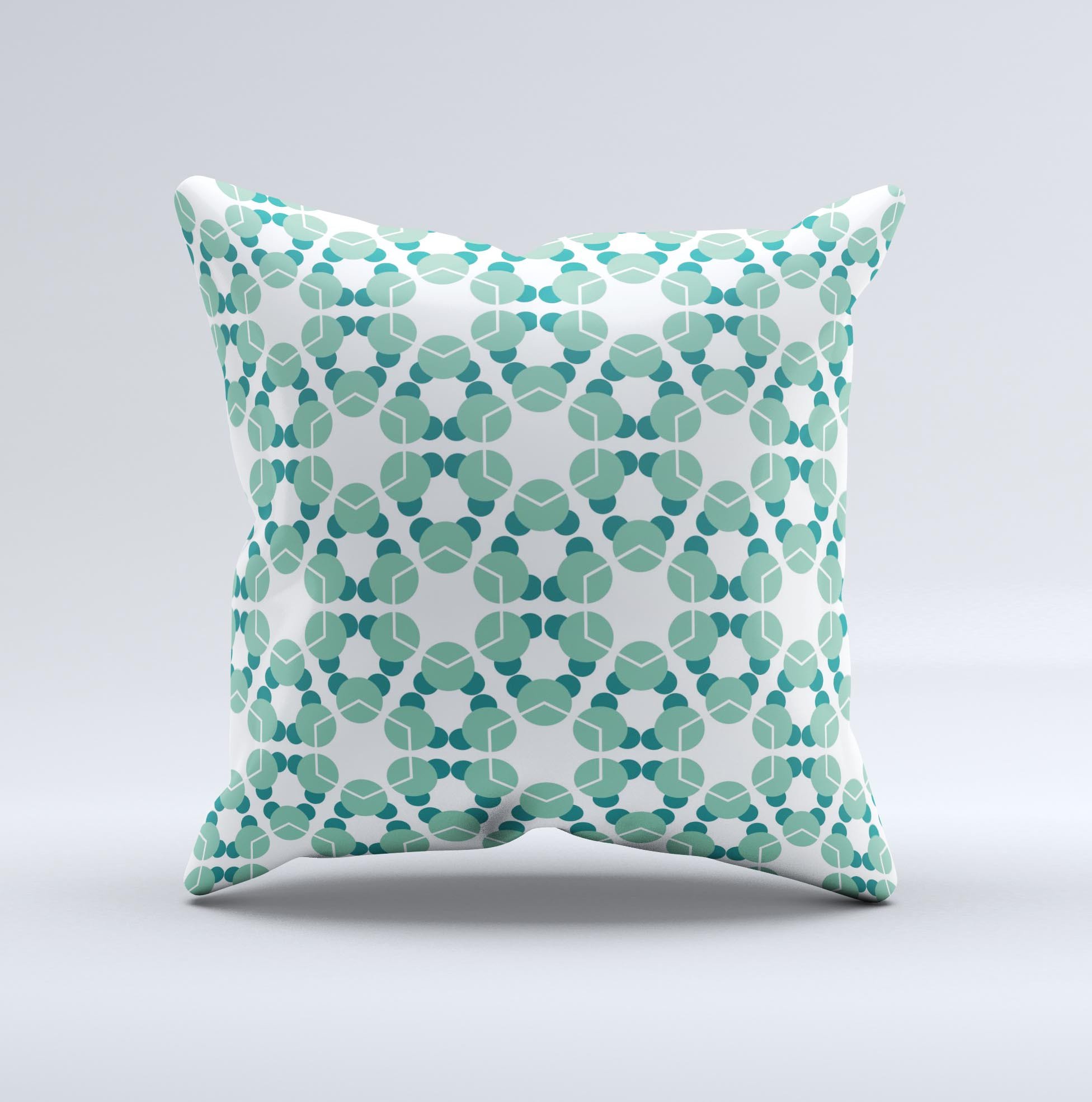 WaterMolecule Ink-Fuzed Decorative Throw Pillow showcasing unique handmade design with vibrant colors and high-quality fabric.