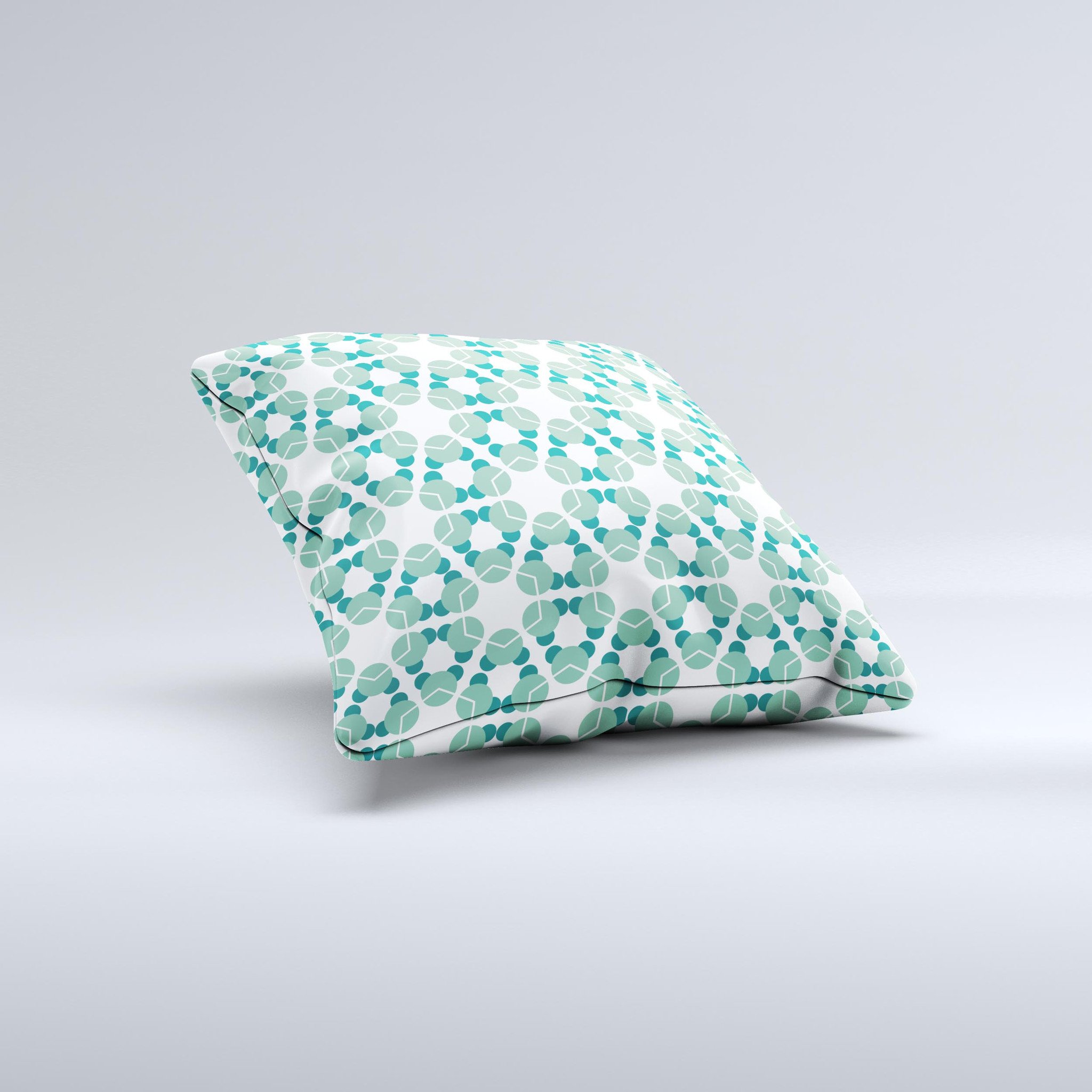 WaterMolecule Ink-Fuzed Decorative Throw Pillow showcasing unique handmade design with vibrant colors and high-quality fabric.