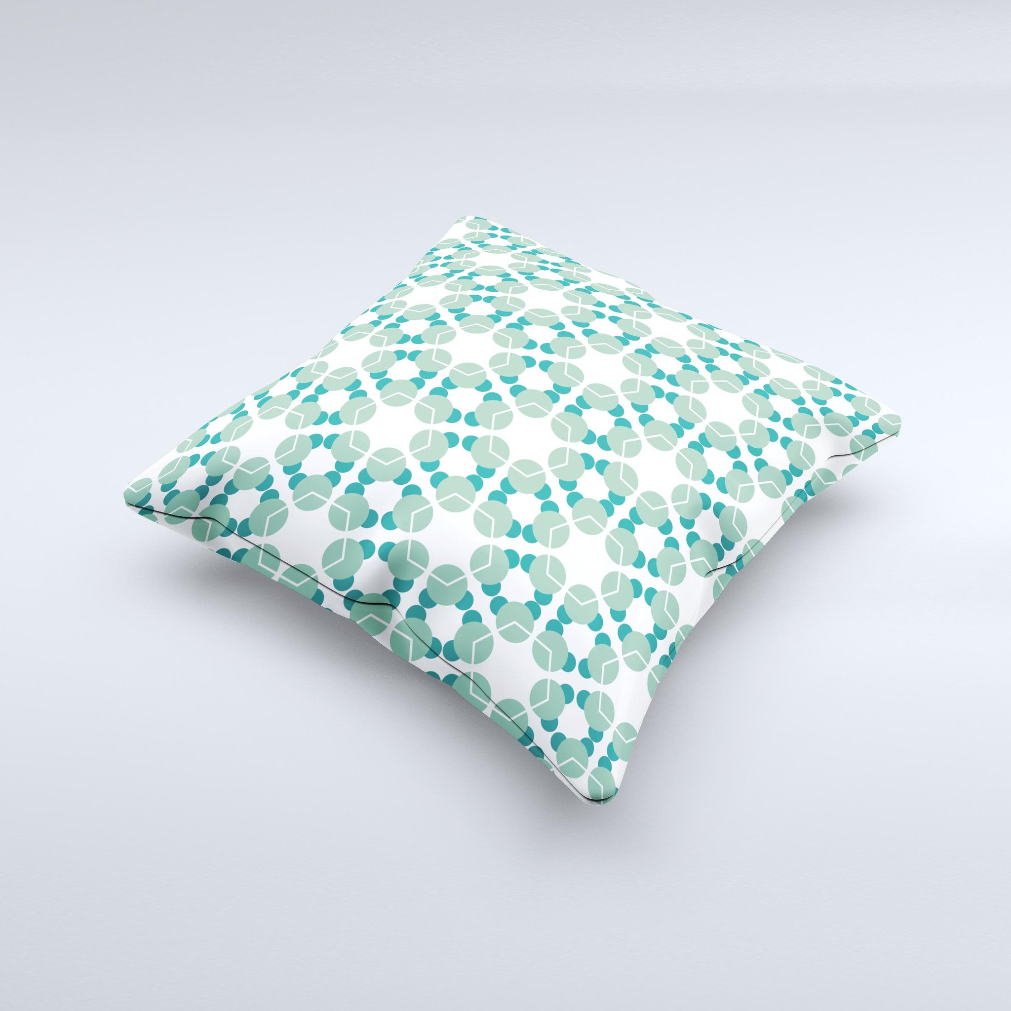 WaterMolecule Ink-Fuzed Decorative Throw Pillow showcasing unique handmade design with vibrant colors and high-quality fabric.