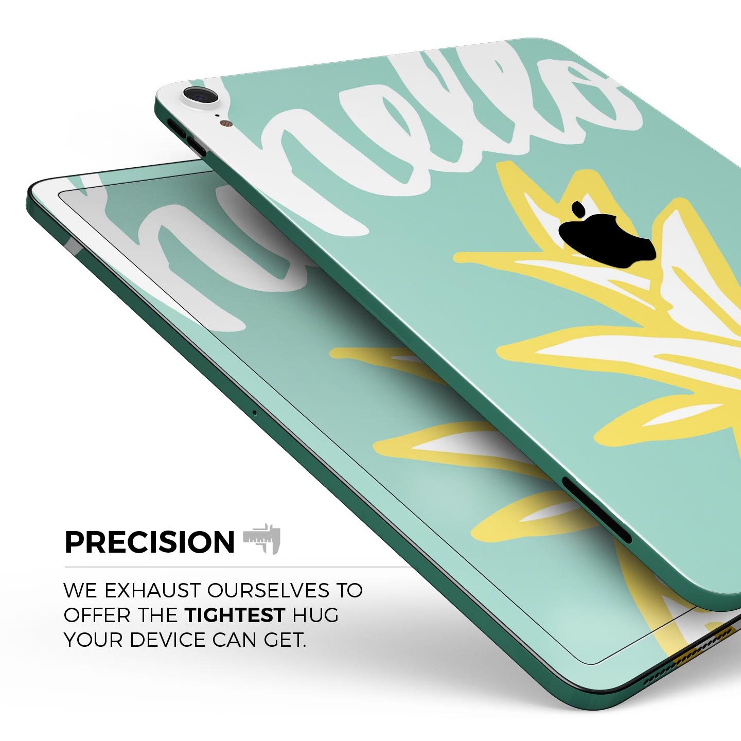 Well Hello Pineapple full body skin decal for Apple iPad Pro, featuring a vibrant pineapple design on a protective layer.