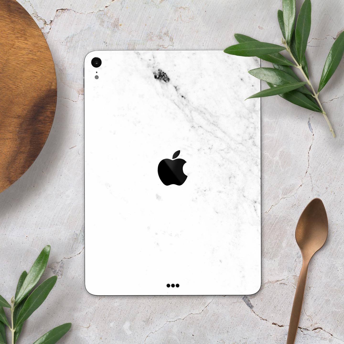 White and Black Marble Surface Full Body Skin Decal for Apple devices, showcasing a stylish marble design with premium finish.