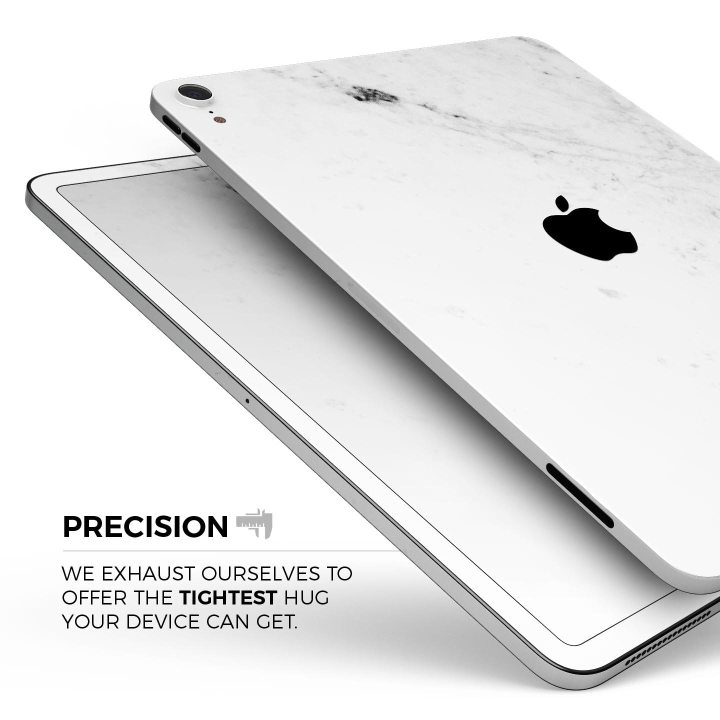 White and Black Marble Surface Full Body Skin Decal for Apple devices, showcasing a stylish marble design with premium finish.