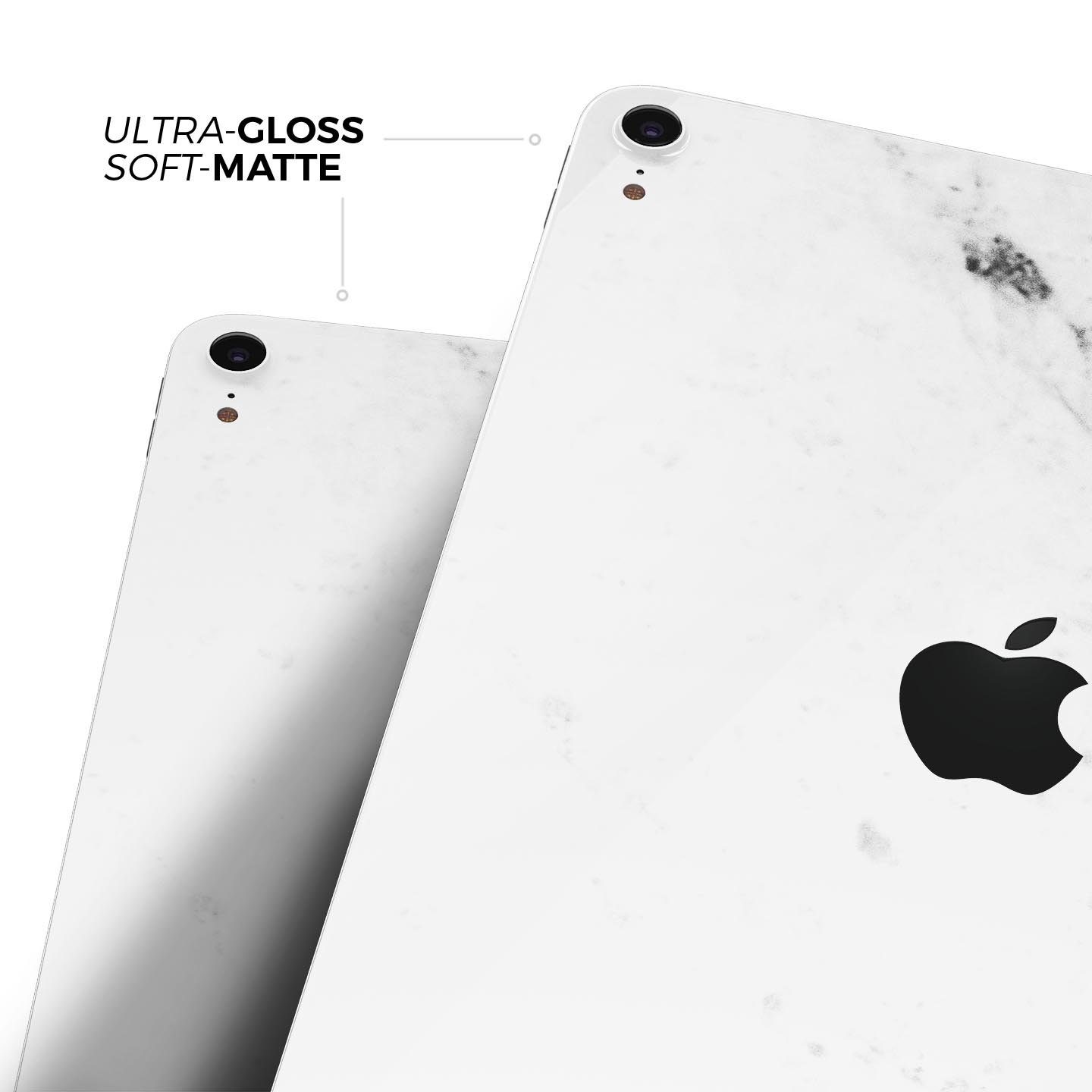 White and Black Marble Surface Full Body Skin Decal for Apple devices, showcasing a stylish marble design with premium finish.
