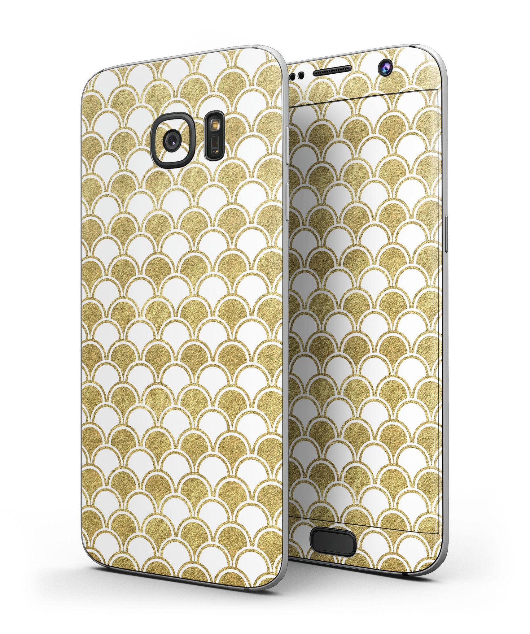 Main White and Gold Foil v2 - Full Body Skin-Kit for the Samsung Galaxy S7 image