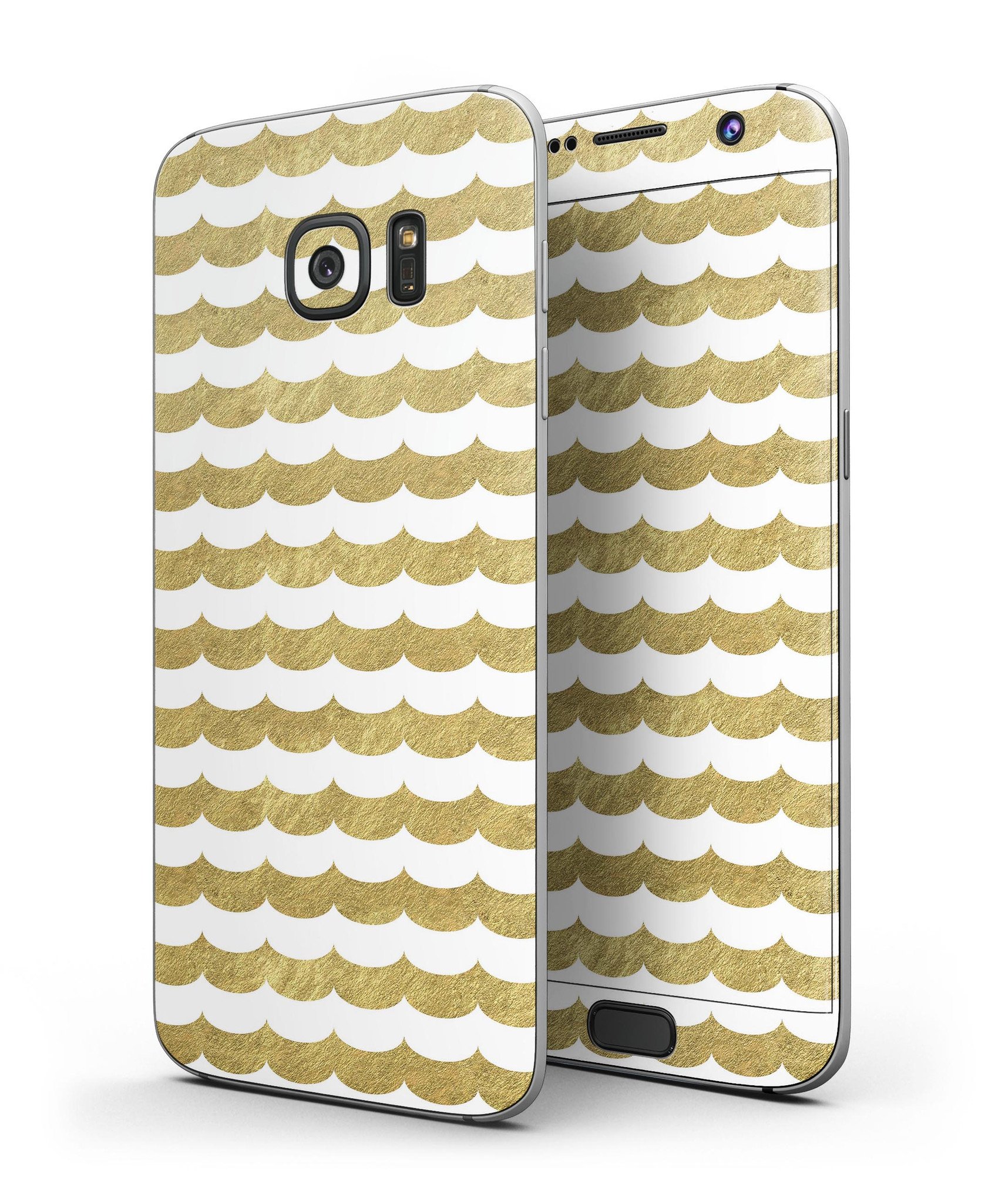 White and Gold Foil skin kit for Samsung Galaxy S7, showcasing its stylish design and premium quality.