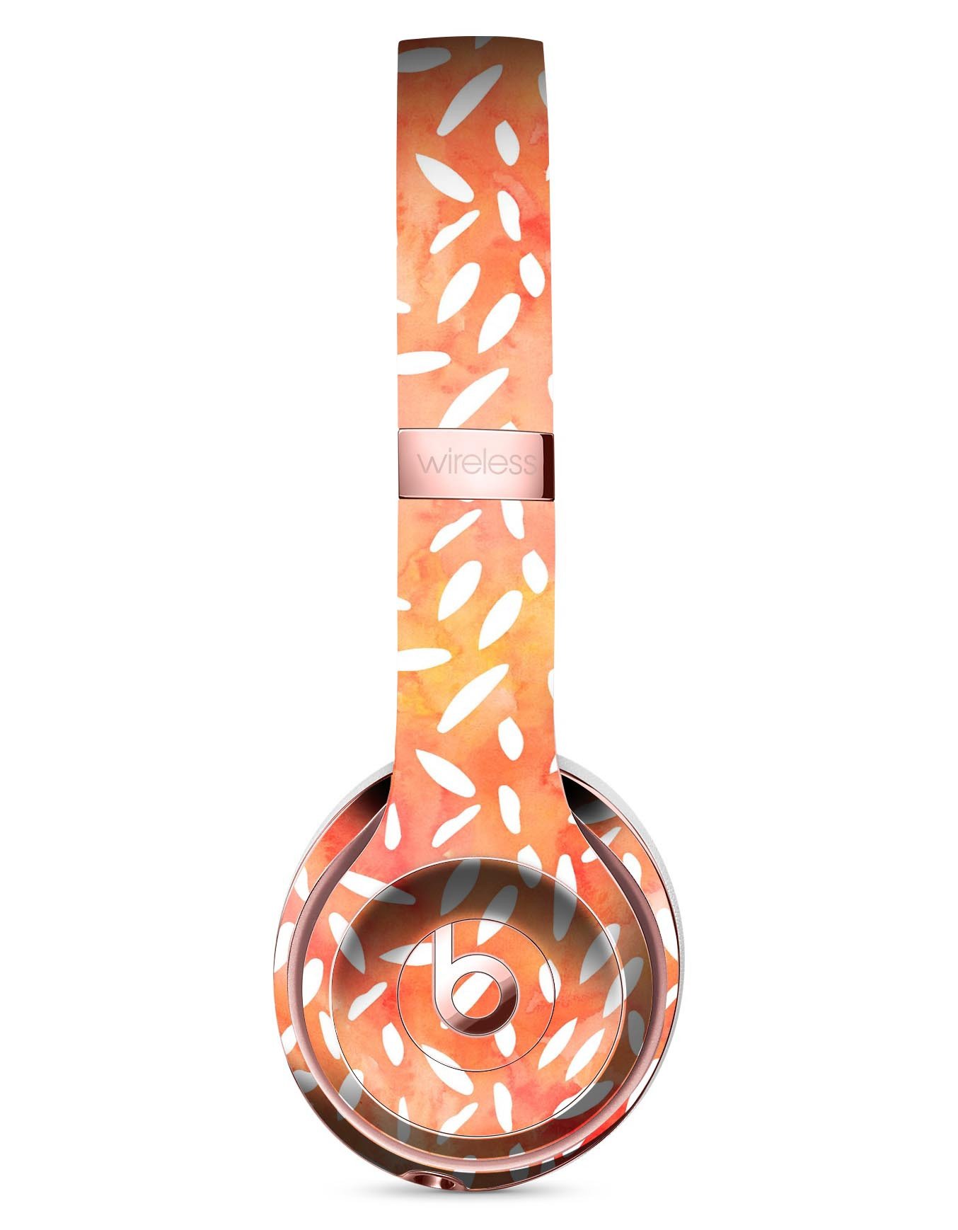 White Floral Pedals skin kit for Beats by Dre Solo 3 Wireless Headphones, showcasing vibrant floral design and premium vinyl material.