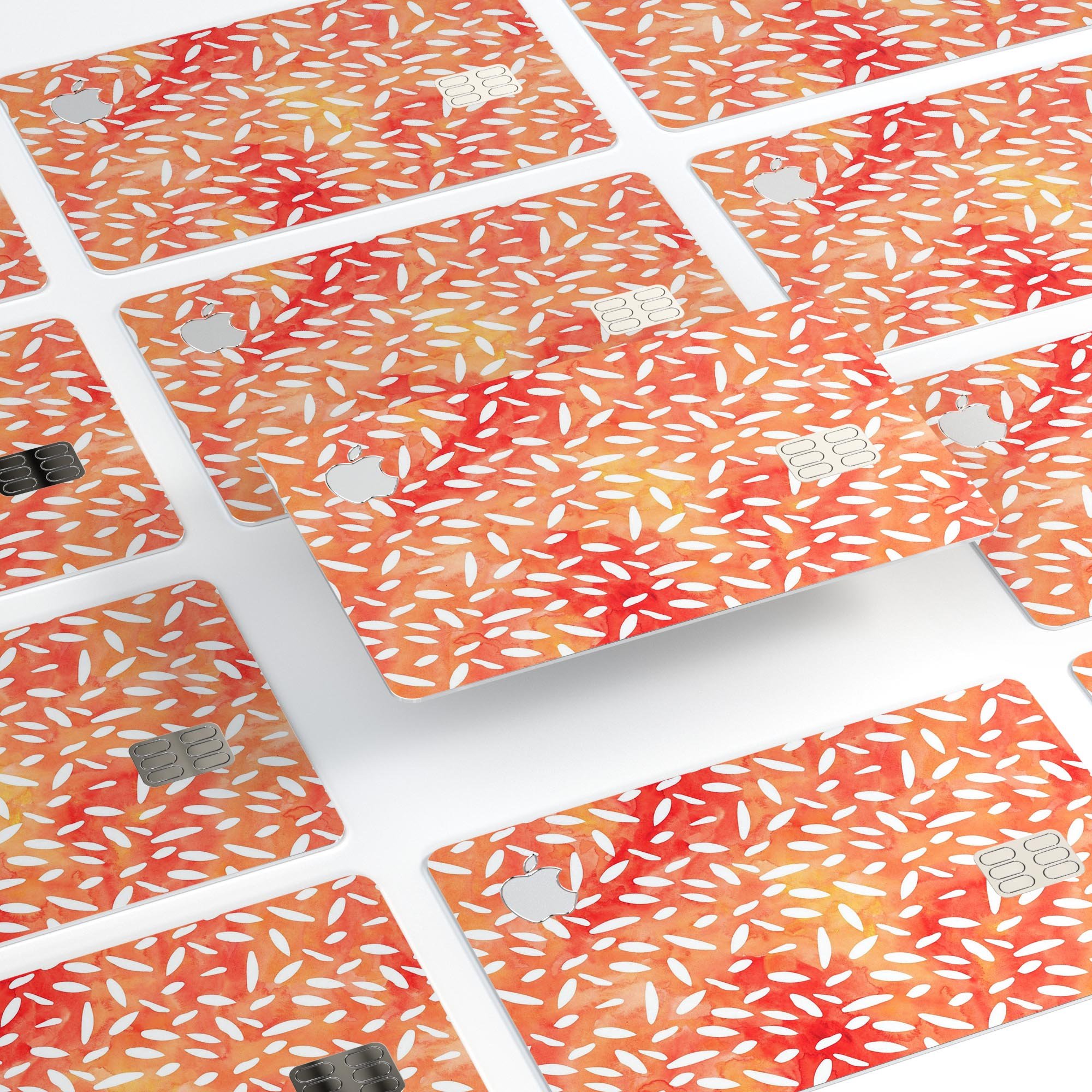White Floral Pedals decal on an Apple Card, showcasing its elegant design and premium quality.