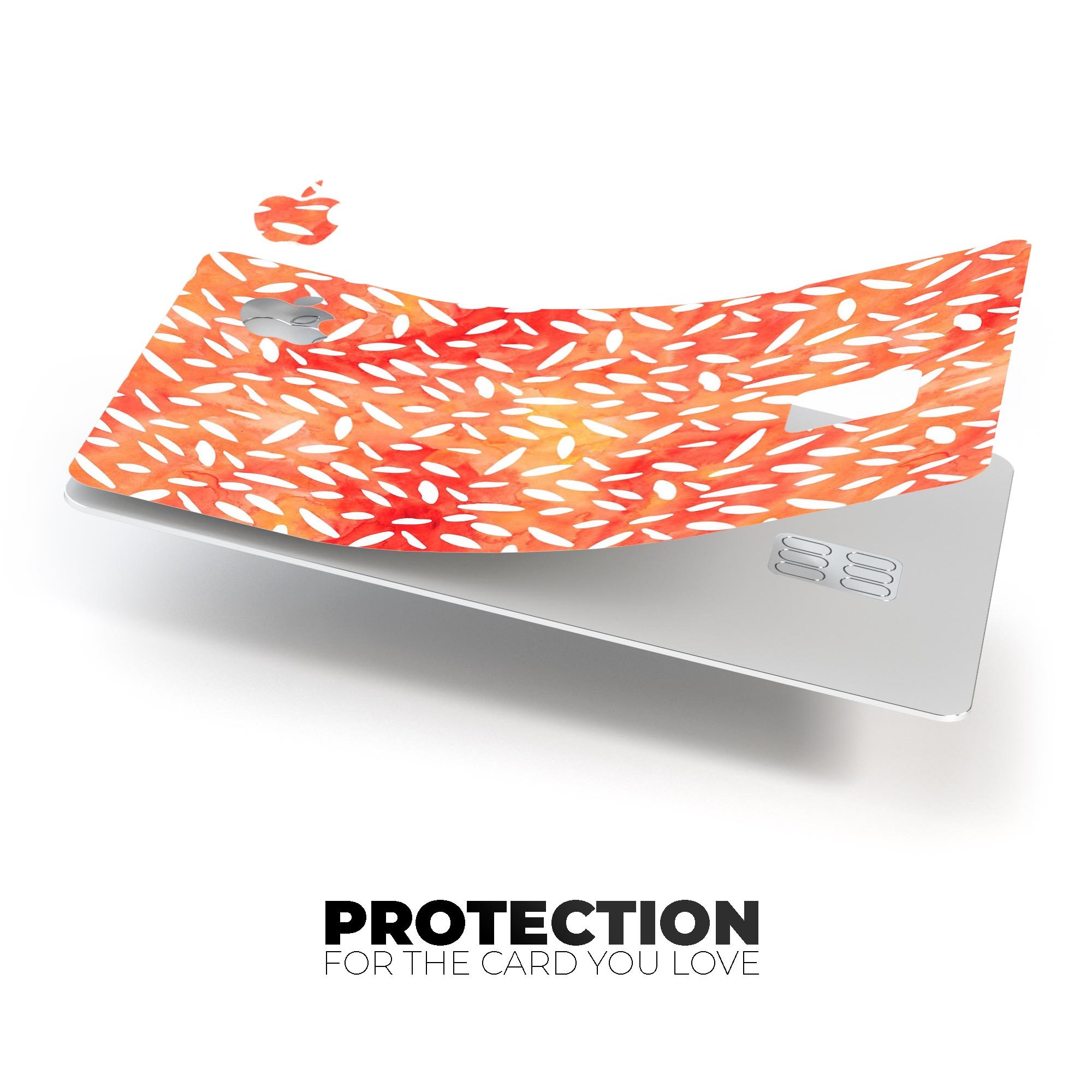 White Floral Pedals decal on an Apple Card, showcasing its elegant design and premium quality.