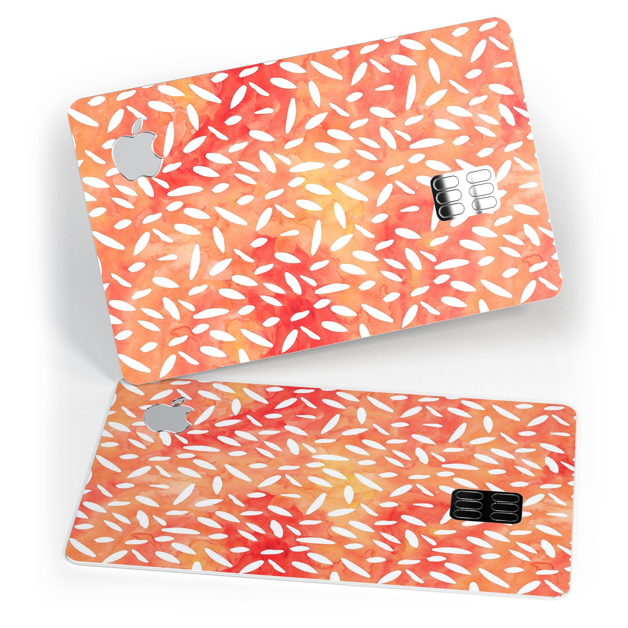 White Floral Pedals decal on an Apple Card, showcasing its elegant design and premium quality.