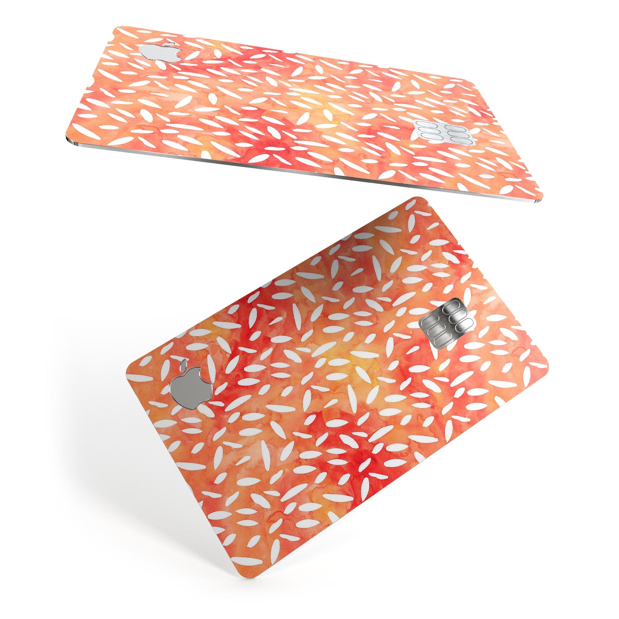 White Floral Pedals decal on an Apple Card, showcasing its elegant design and premium quality.