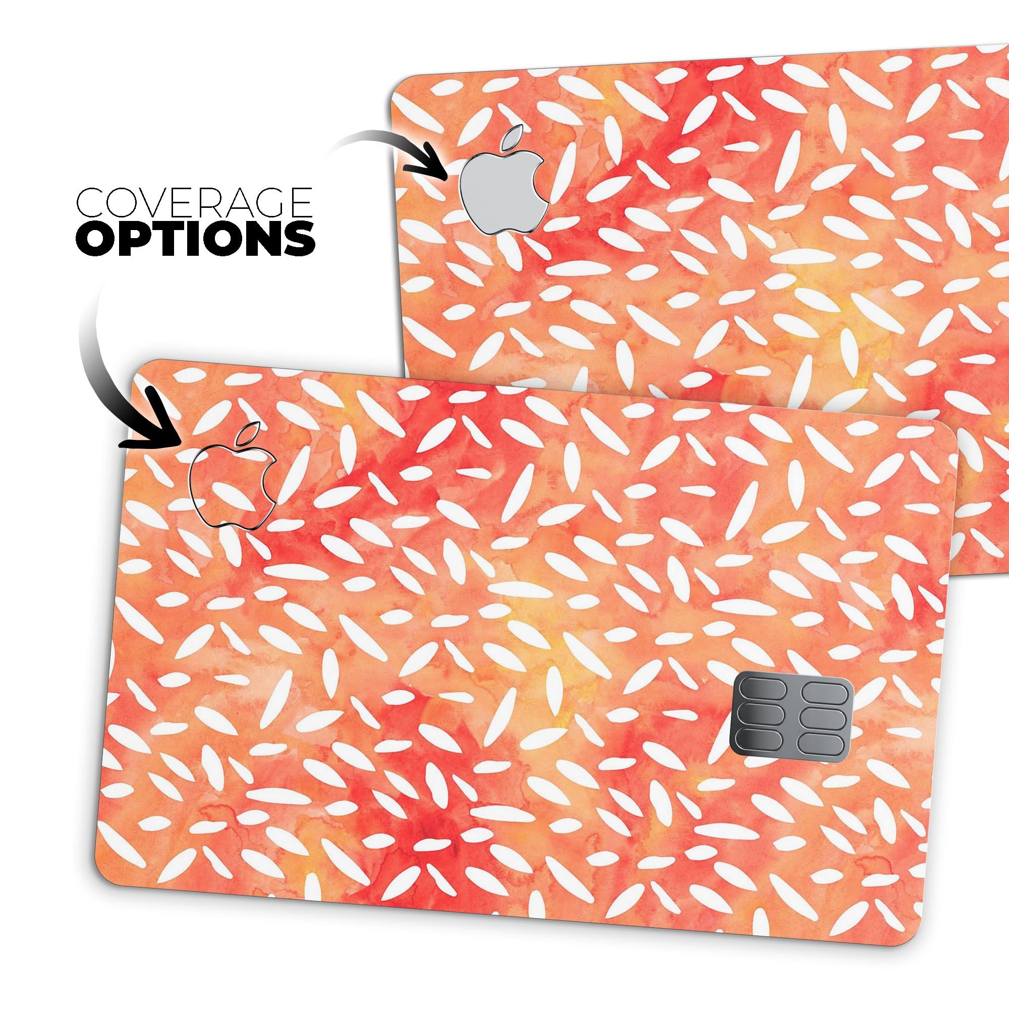 White Floral Pedals decal on an Apple Card, showcasing its elegant design and premium quality.