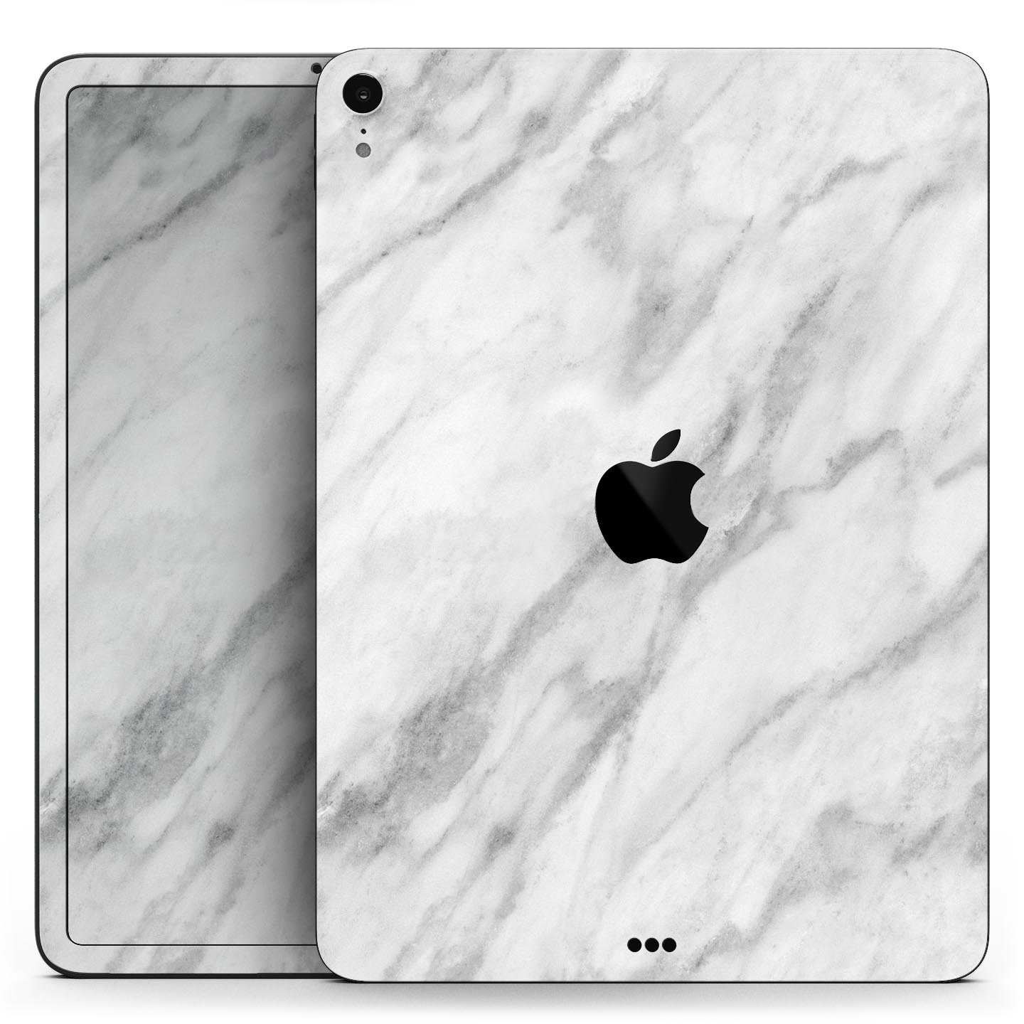 White Marble Surface Full Body Skin Decal for Apple iPad Pro, showcasing elegant marble design and premium finish.
