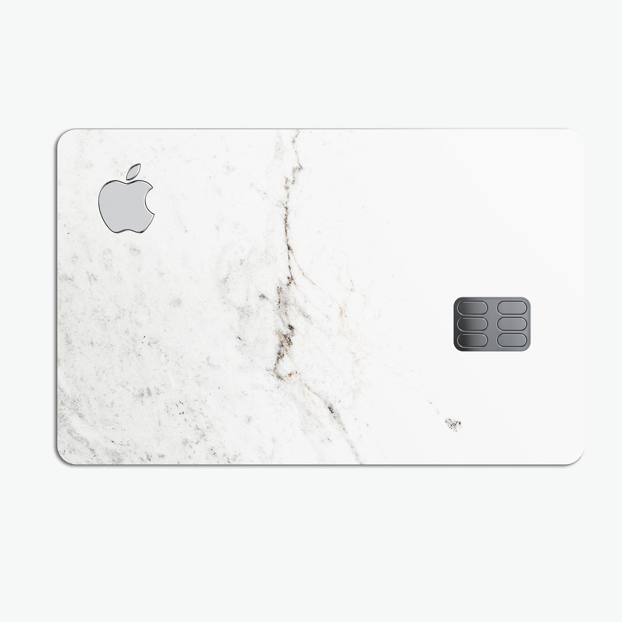 White Slight Grunge Marble Surface decal skin for Apple Card, showcasing a stylish and protective design.