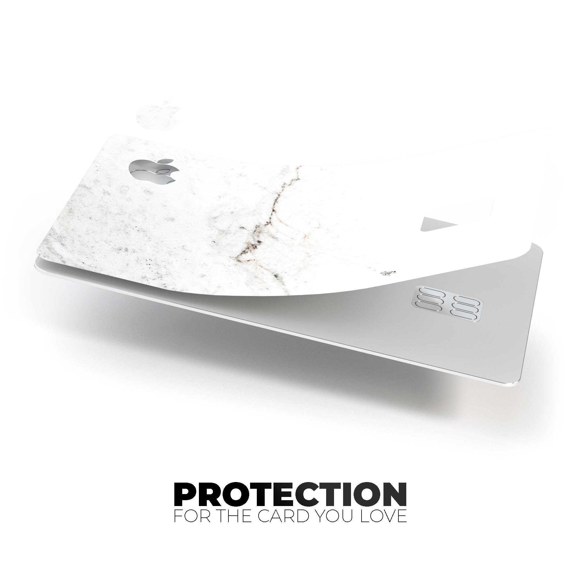 White Slight Grunge Marble Surface decal skin for Apple Card, showcasing a stylish and protective design.