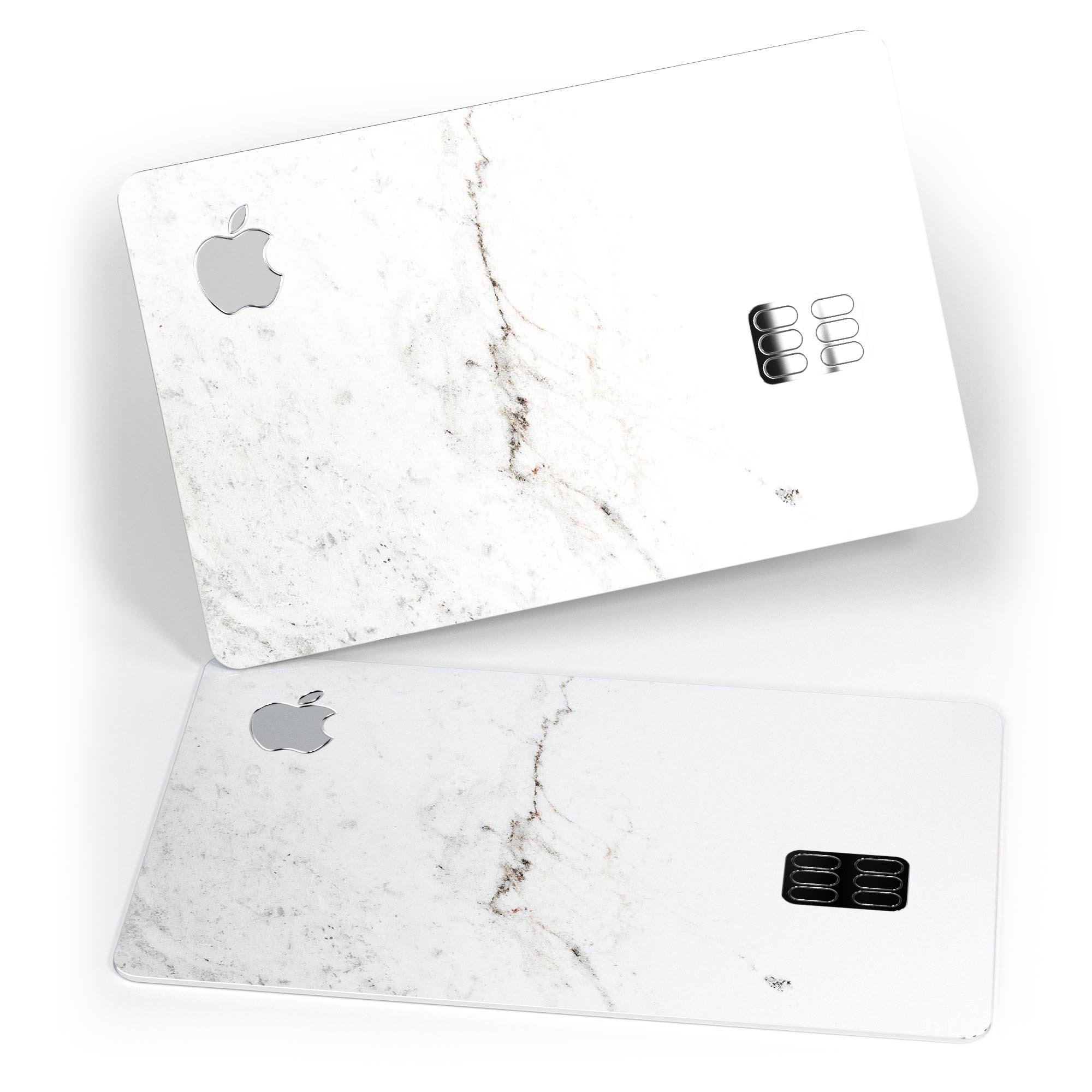 White Slight Grunge Marble Surface decal skin for Apple Card, showcasing a stylish and protective design.