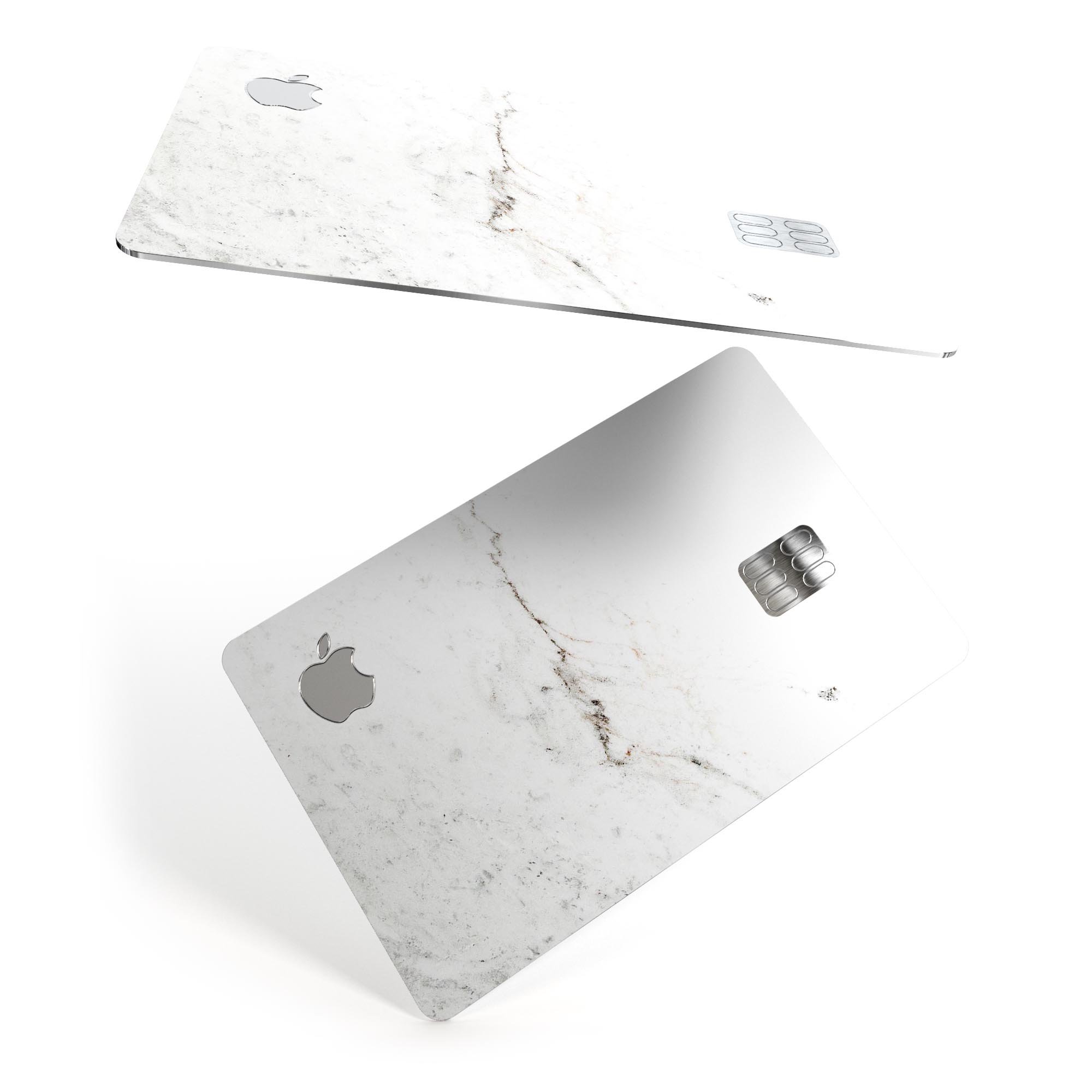 White Slight Grunge Marble Surface decal skin for Apple Card, showcasing a stylish and protective design.