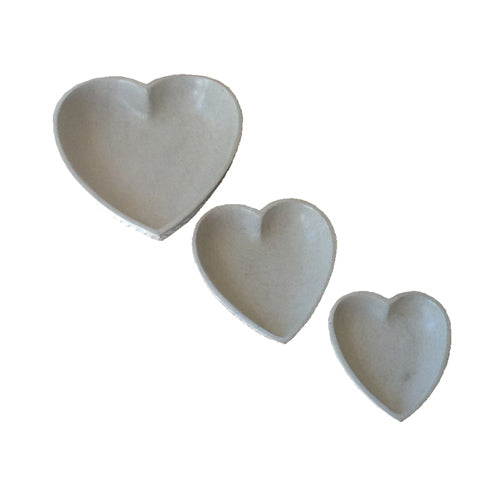 A beautifully handcrafted White Soapstone Heart Dish, showcasing intricate details and a soft luster, perfect for home decor or gifting.