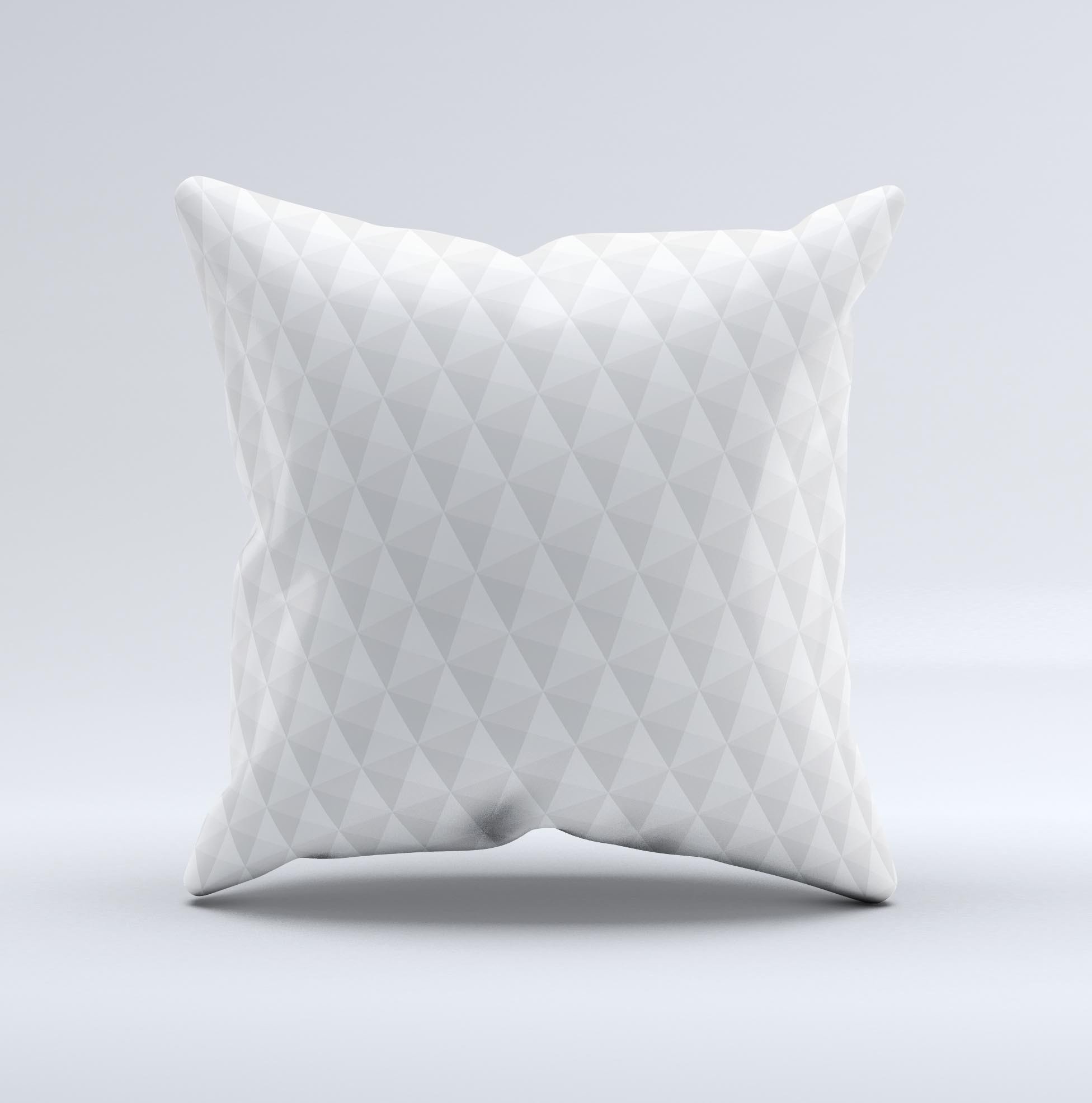 White decorative throw pillow with studded seamless pattern, handcrafted in Virginia, showcasing unique imperfections.